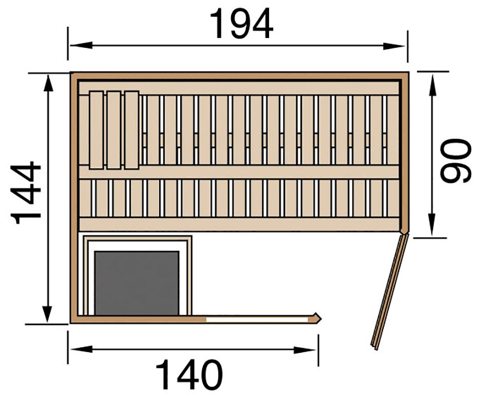 weka Sauna »Varberg«, (Set), 7,5 kW-Ofen mit digitaler Steuerung