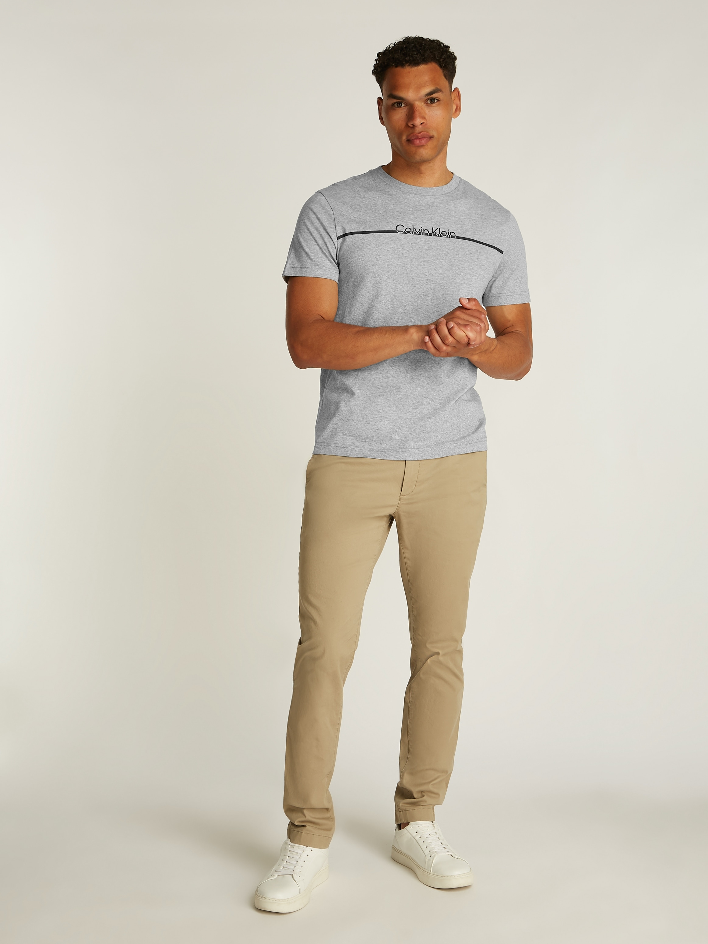 Calvin Klein Rundhalsshirt »SPLIT LINE LOGO T-SHIRT«, mit Logoprint