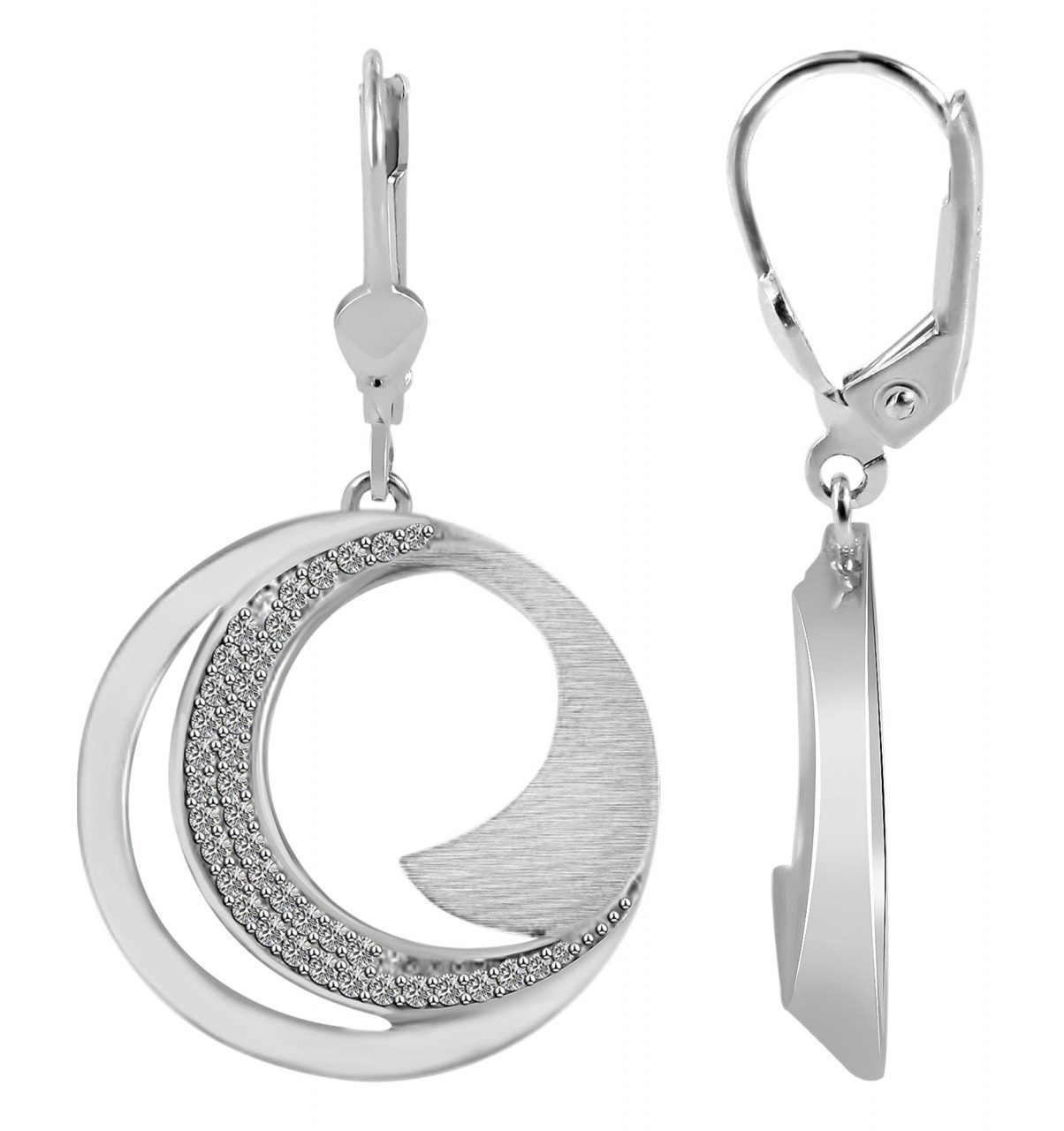 Paar Ohrhänger ADELIA´S "Damen Ohrhänger aus poliertem 925 Sterling Silber und Zirkonia", silber, Ohrringe, Damen, Damen, Silber 925 (Sterlingsilber) 7