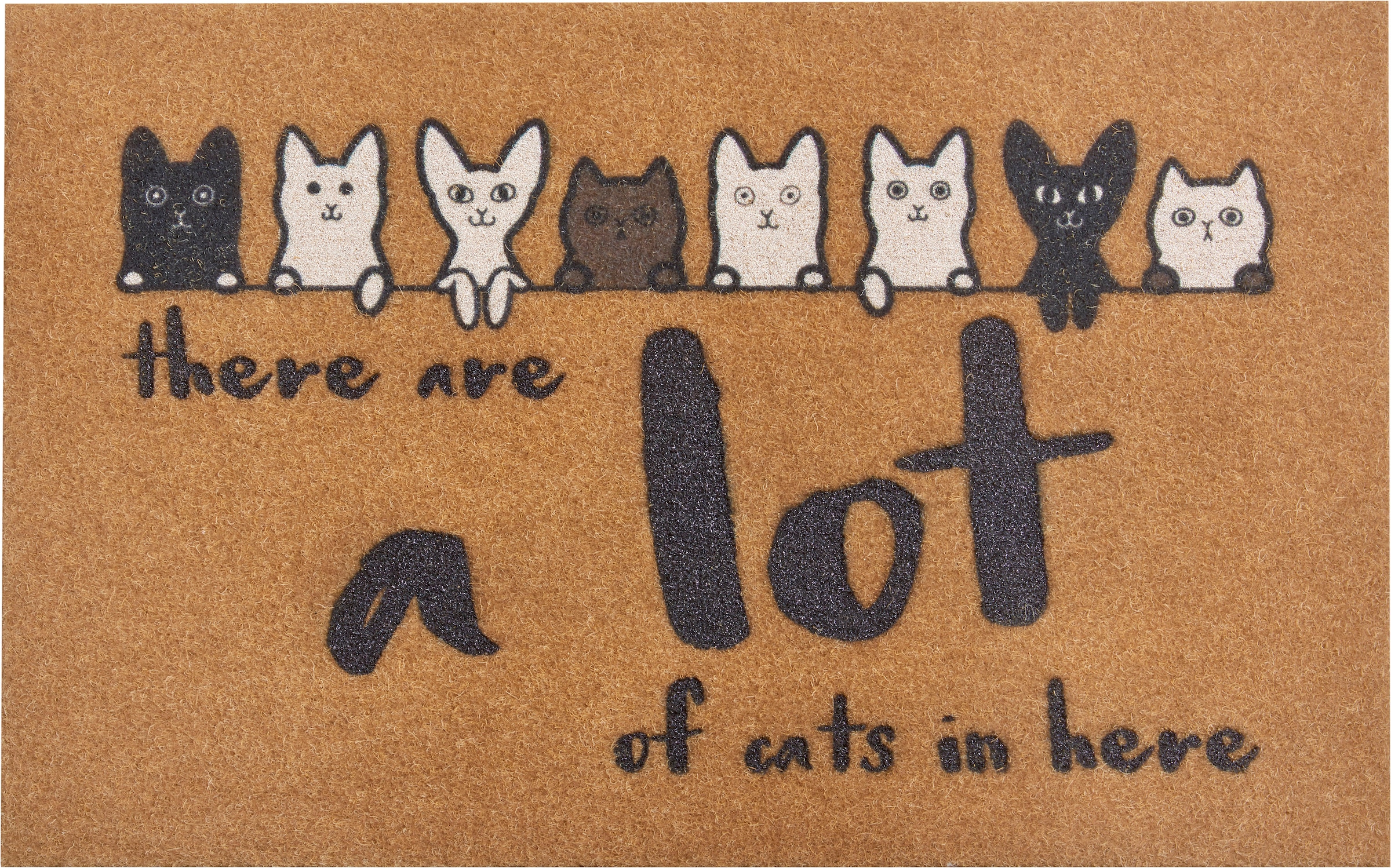 my home Fußmatte »Kokus Katzen«, Tier, Rechnung Eingang,Türvorleger, rutschfest BAUR auf Schrift, Kokos-Look, robust, rechteckig, mit 