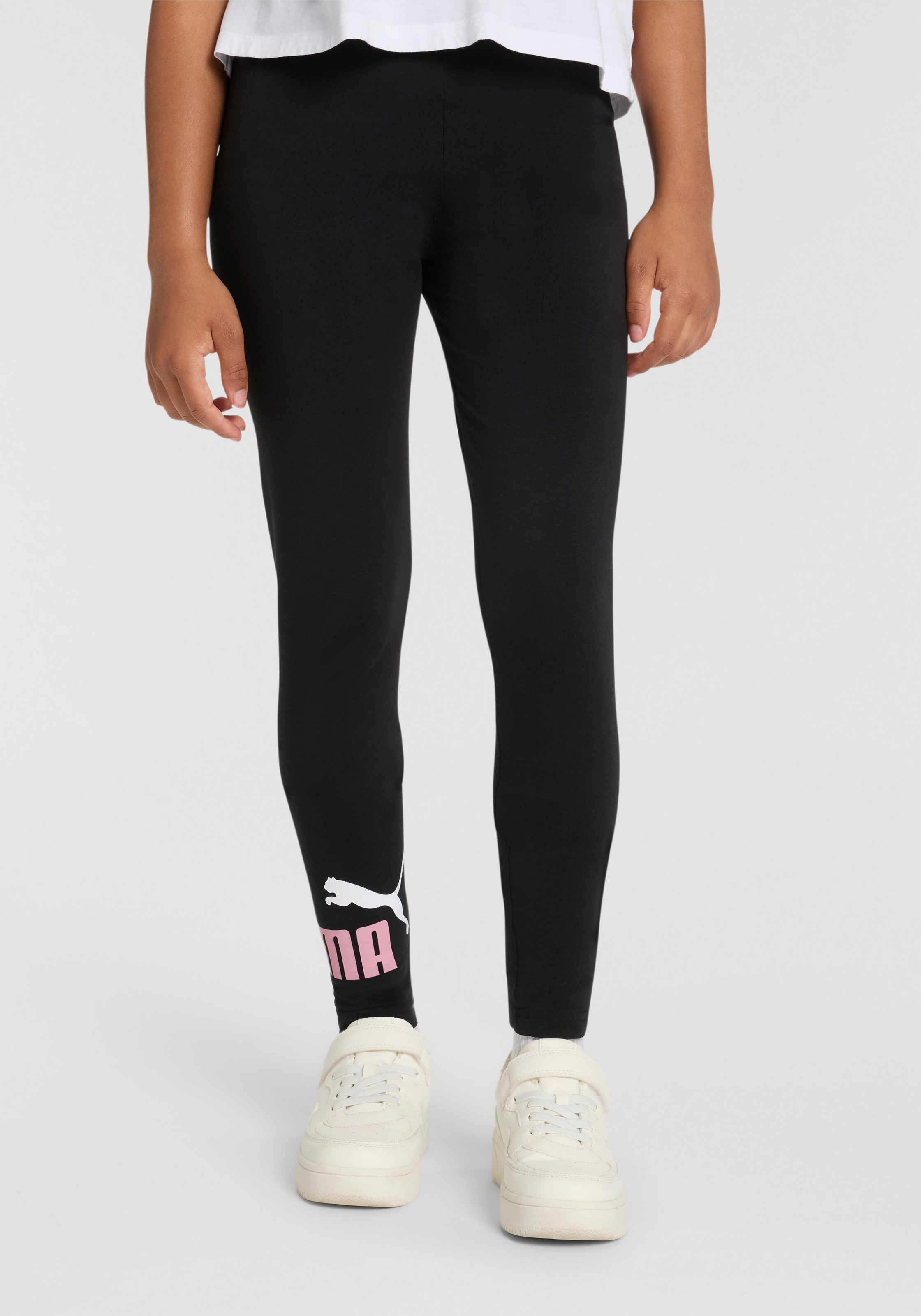 Puma Leggings "Ess 2 Color No.1 Logo Leggings G" Aus Baumwollmischung, Schmale Passform, Sportlicher Stil