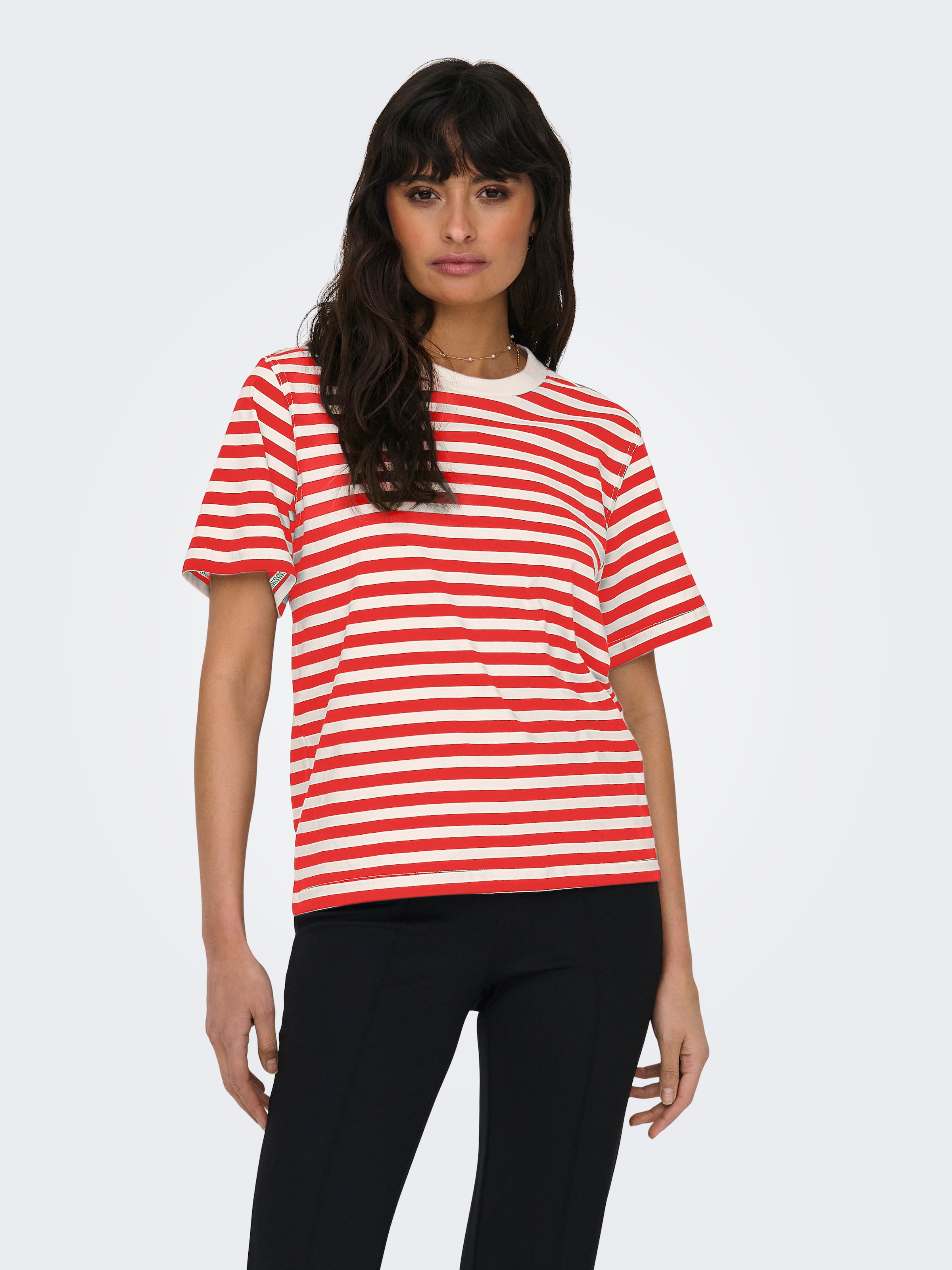 ONLY Kurzarmshirt "ONLLIVINA S/S STRIPE TEE JRS NOOS" günstig online kaufen