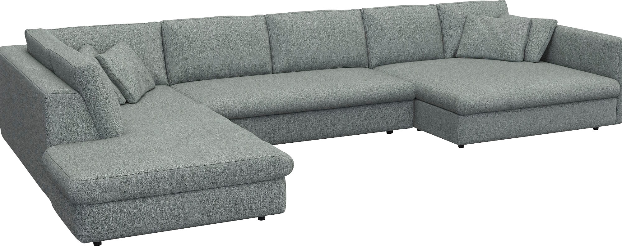 FLEXLUX Wohnlandschaft »Lovane, U-Form, bequem und komfortabel«, Weich & anschmiegsam, große Sitztiefe auf Kaltschaum, Dekokissen inkl.