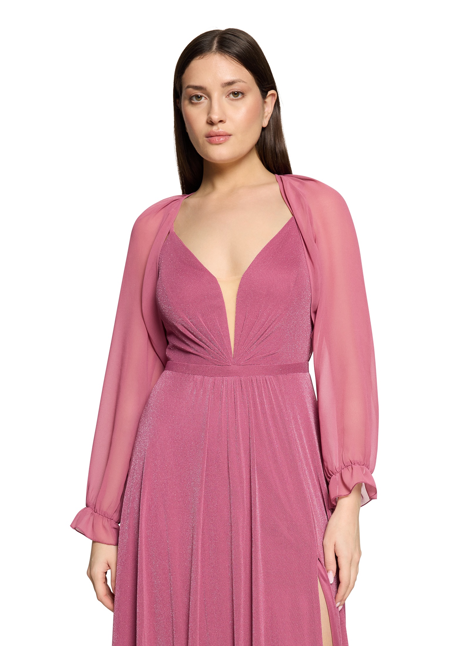 VERA MONT Damen Bolerojacke "Damen mit gekräuseltem Ausschnitt"sweet bloom, Gr. 38, Chiffon, Obermaterial: 100% Polyester, Jacken