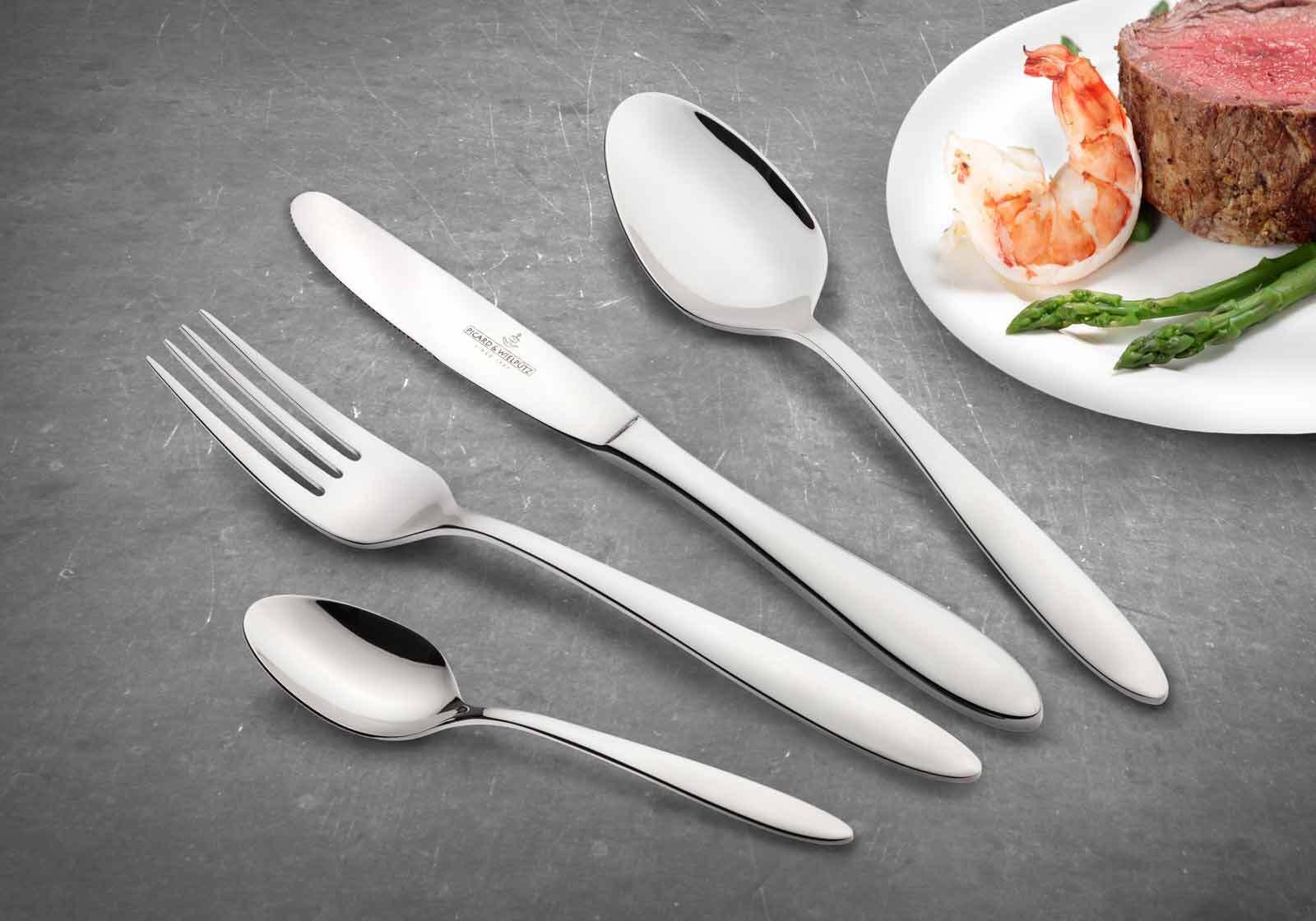 Picard & Wielpütz Solingen Besteck-Set »Tafelbesteck Bozen 30er Set silber« Spülmaschinengeeignet