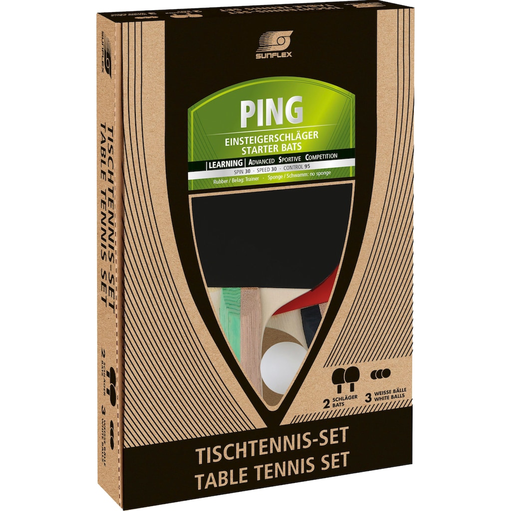 Sunflex Tischtennisschläger »Tischtennis Set Ping Einsteiger Bat Racket«