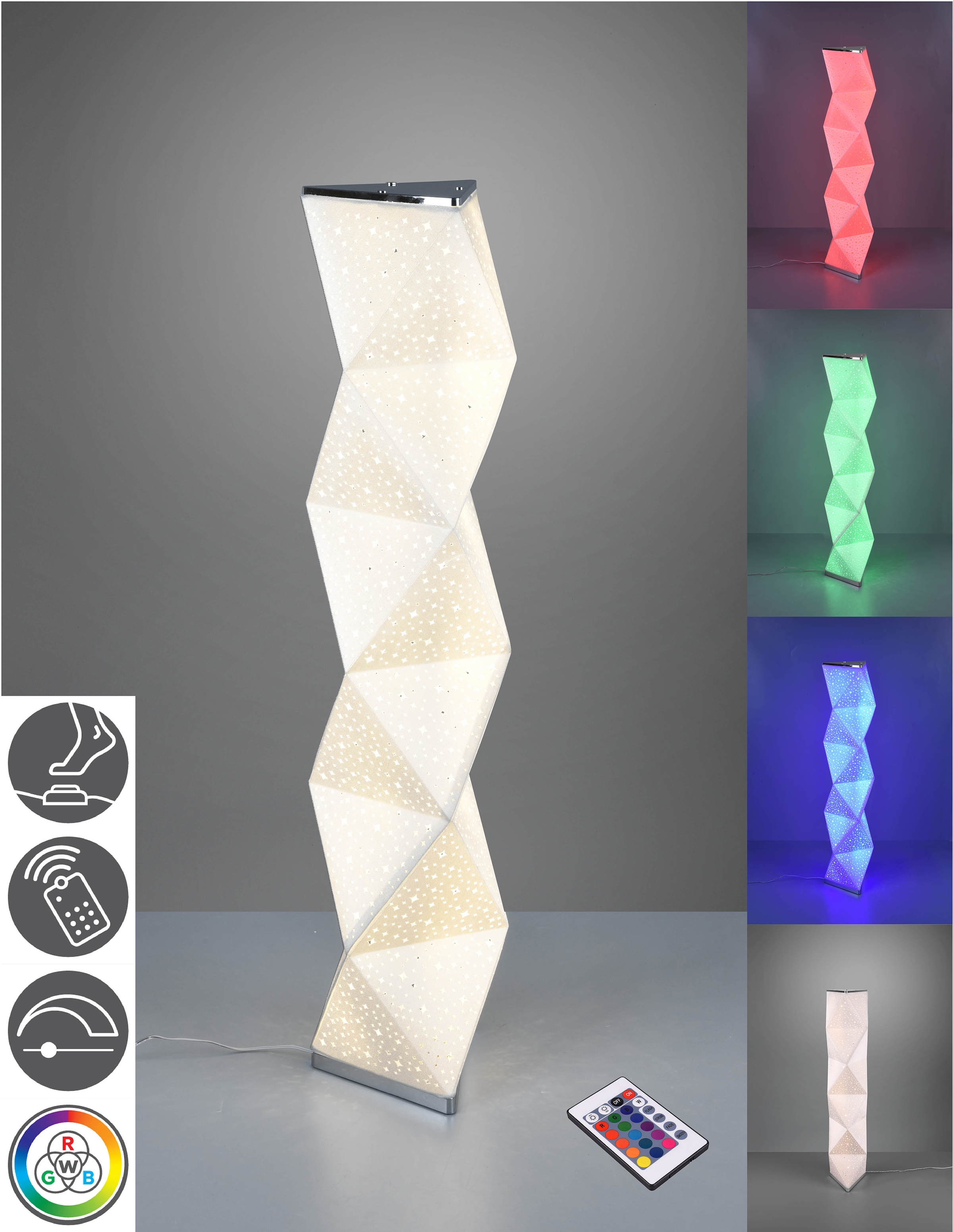 TRIO Leuchten LED Stehlampe »SUMA«, 1 flammig-flammig, inkl. Fernbedienung,  integrierter Dimmer, RGBW-Farbwechsler | BAUR