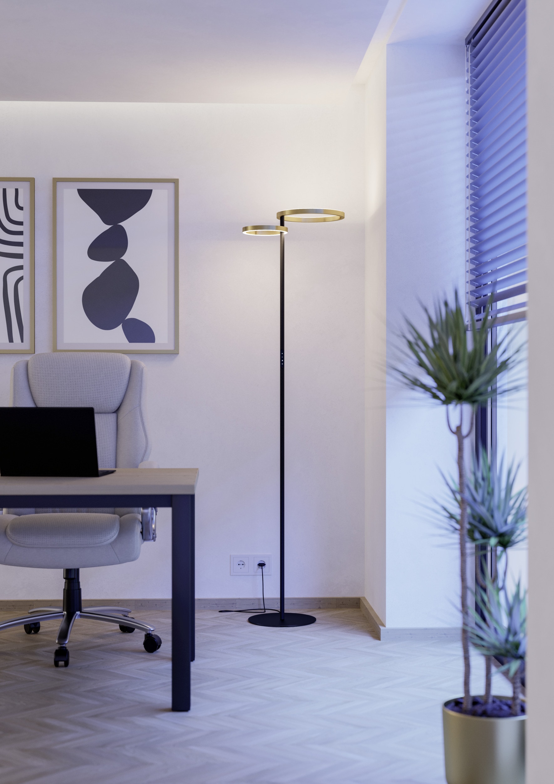 EGLO Stehlampe »CASTELPOTO 1 Stehlampe - Stahl - LED;LED - 16W;12W - IP20« LED-Modul 1 Stk. Kaltweiß | Neutralweiß | Warmweiß Standleuchte, Leselampe, Wohzimmer, Schlafzimmer, L43 x B30 x H180 cm