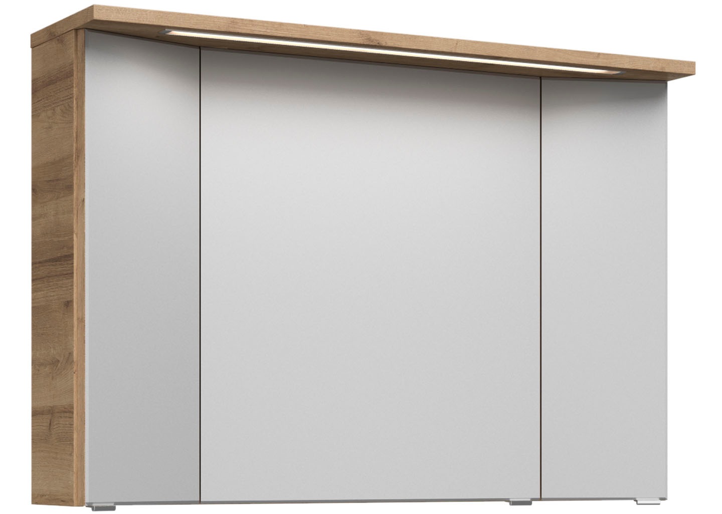Saphir Badmöbel-Set »Trentino 2-teilig Mineralmarmor-Waschtisch mit LED-Spiegelschrank«, (3 St.), Badmöbel-Set 107cm breit, inkl. Türdämpfer, 3 Türen, 2 Auszügen