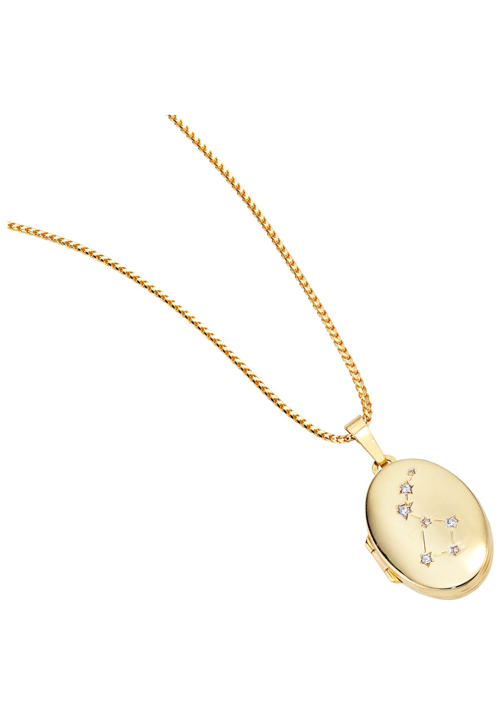 JOBO Medallionanhänger »Anhänger Medaillon oval«, 333 Gold mit Zirkonia