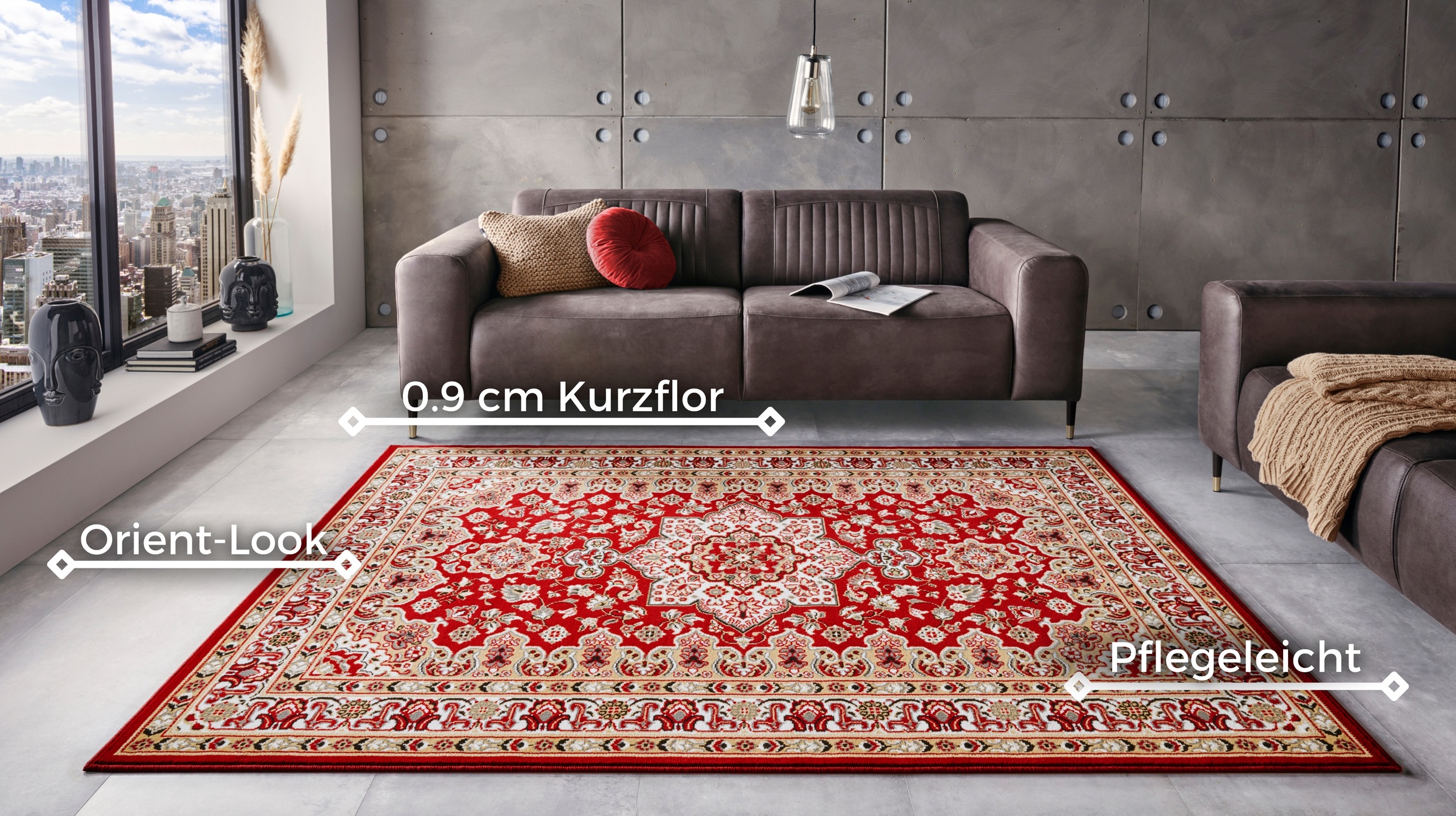 Thumbnail - HANSE Home Teppich "Parun Täbriz" rechteckig 9 mm Höhe Kurzflor, Orient, Läufer, Vintage, Esszimmer, Wohnzimmer, Flur