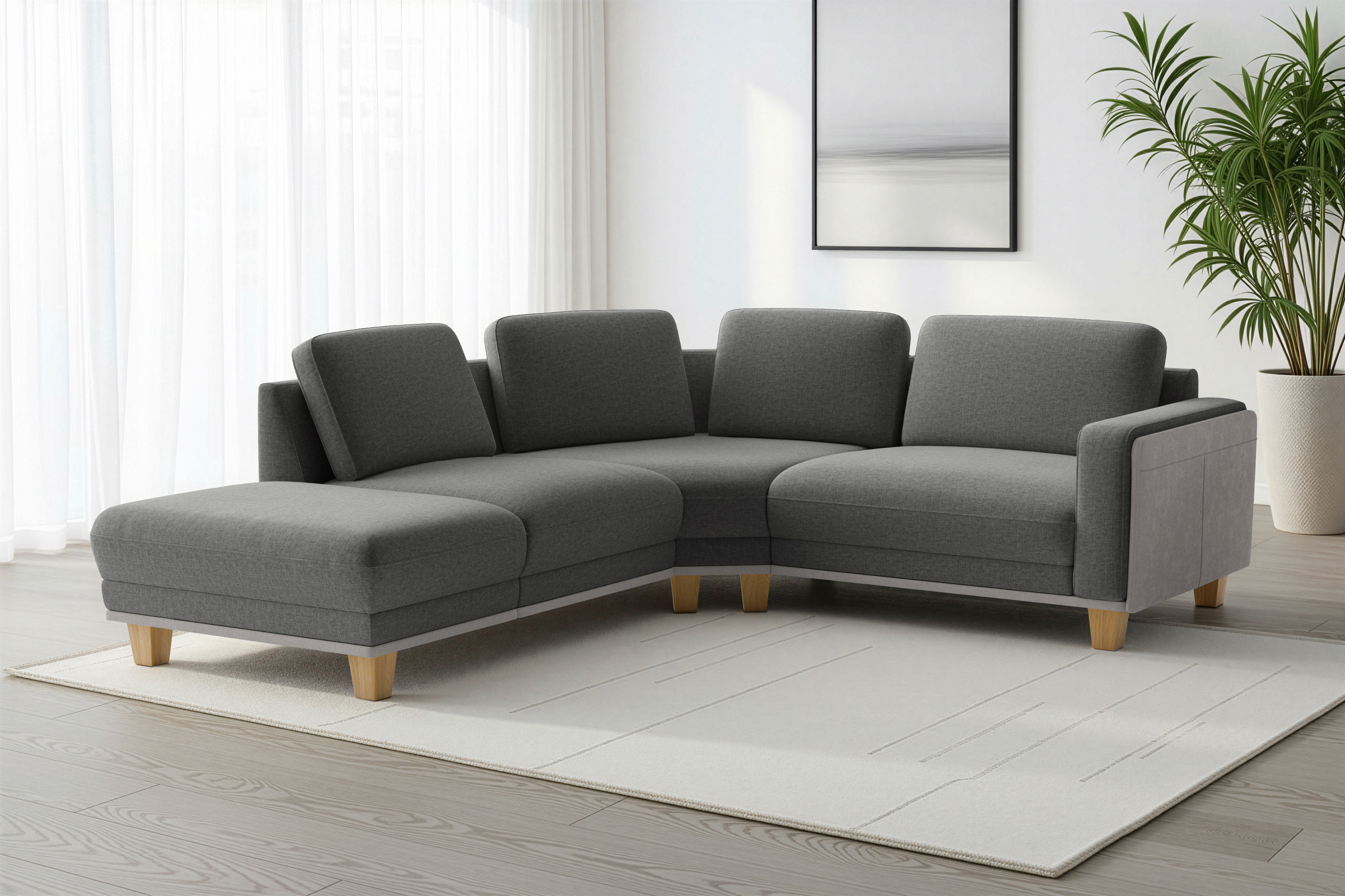 sit&more Ecksofa "Concept" Modernes Sofa in drei Fußfarben zur Auswahl
