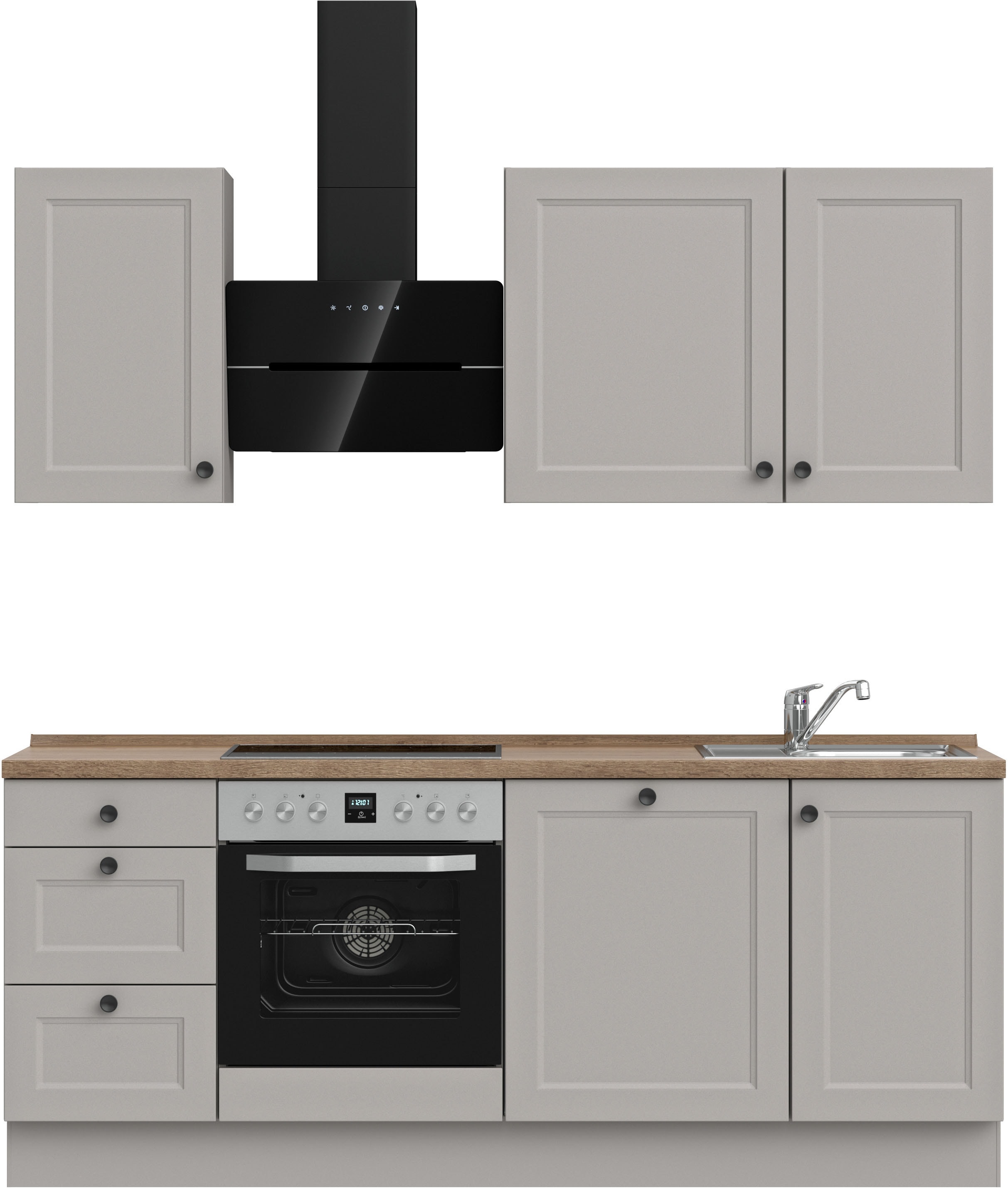nobilia Küchenzeile ""Cascada II", NEU: individuell anpassbar mit gratis Profi-Beratung" vormontiert, Breite 210 cm, Ausrichtung wählbar, wahlw. mit E-Geräten