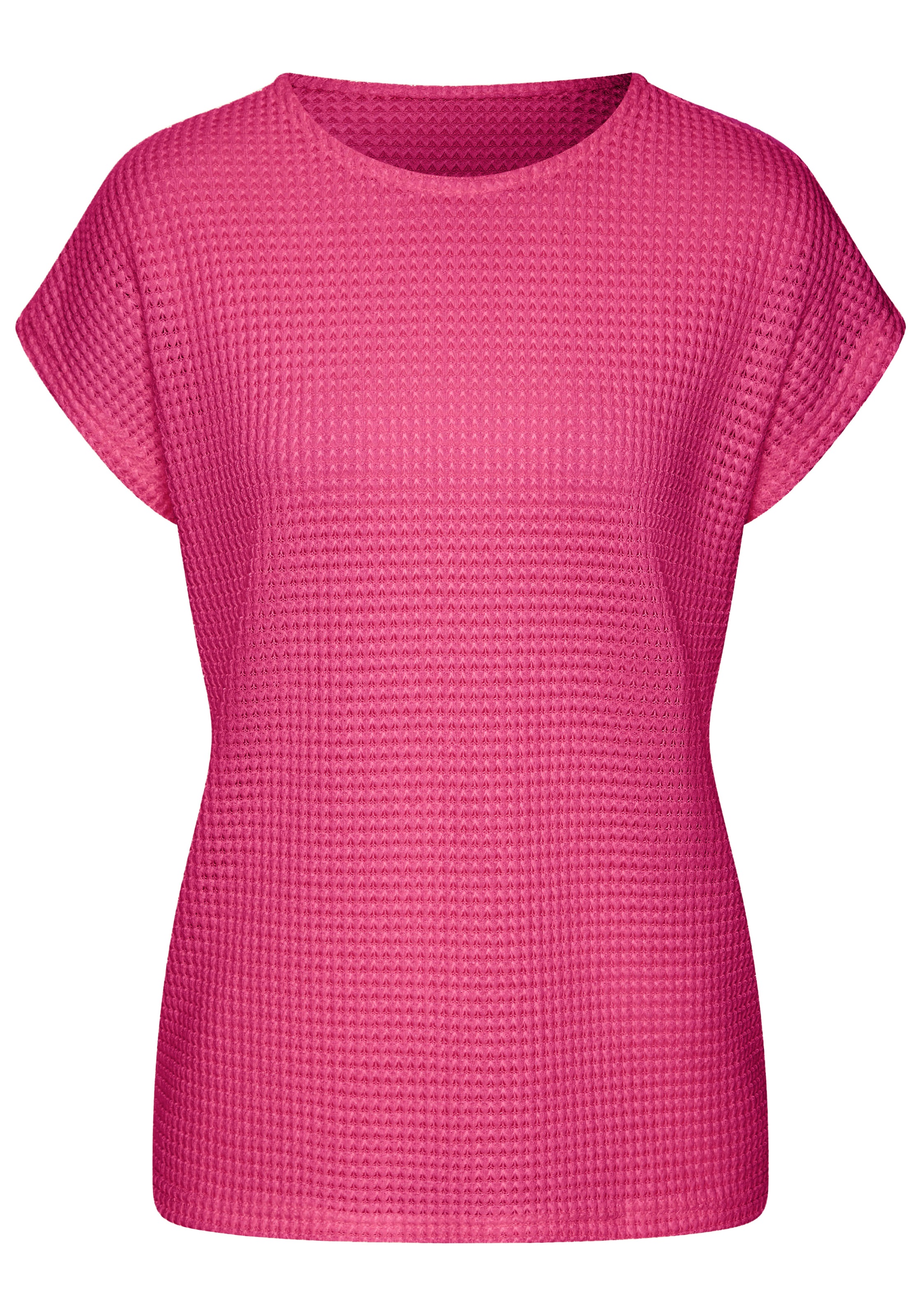 Vivance Kurzarmshirt "aus bügelfreiem Waffelstrick" günstig online kaufen