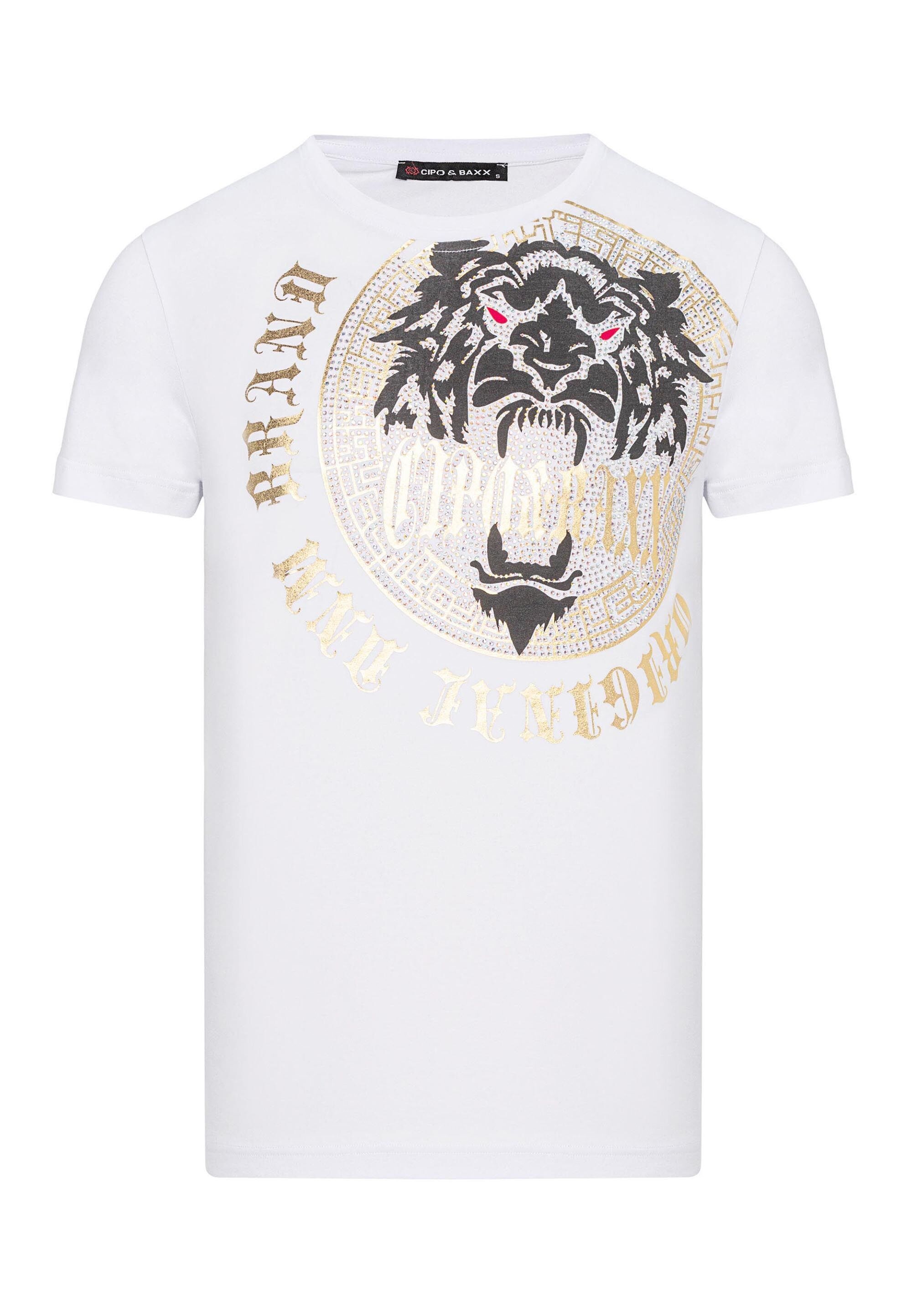 Cipo & Baxx T-Shirt »T-Shirt« mit großem Frontprint ein super Hingucker