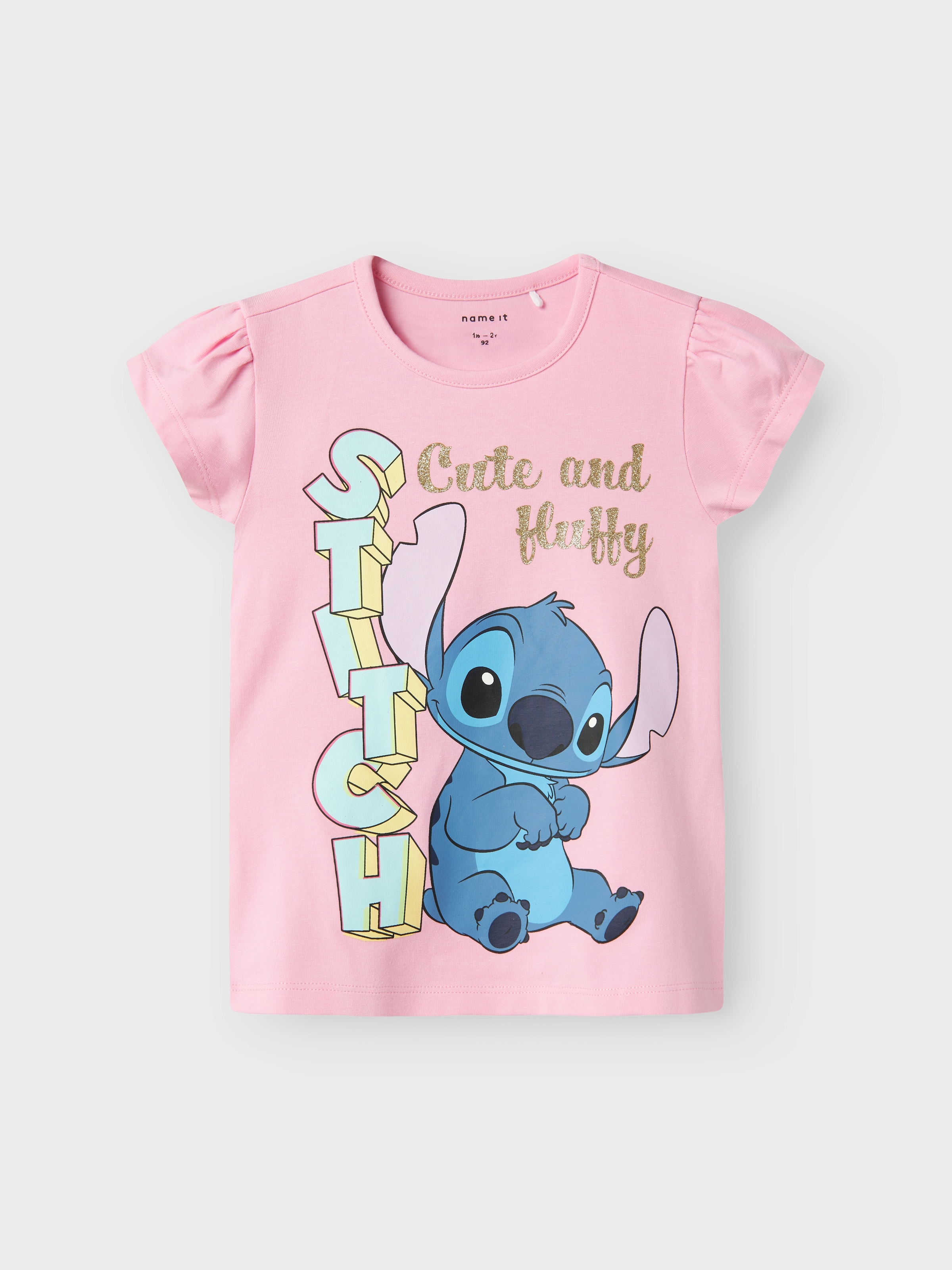 Name It T-Shirt »NMFFOLLY STITCH SS TOP NOOS WDI«, mit Raffungen an der Schulter und großem Frontmotiv