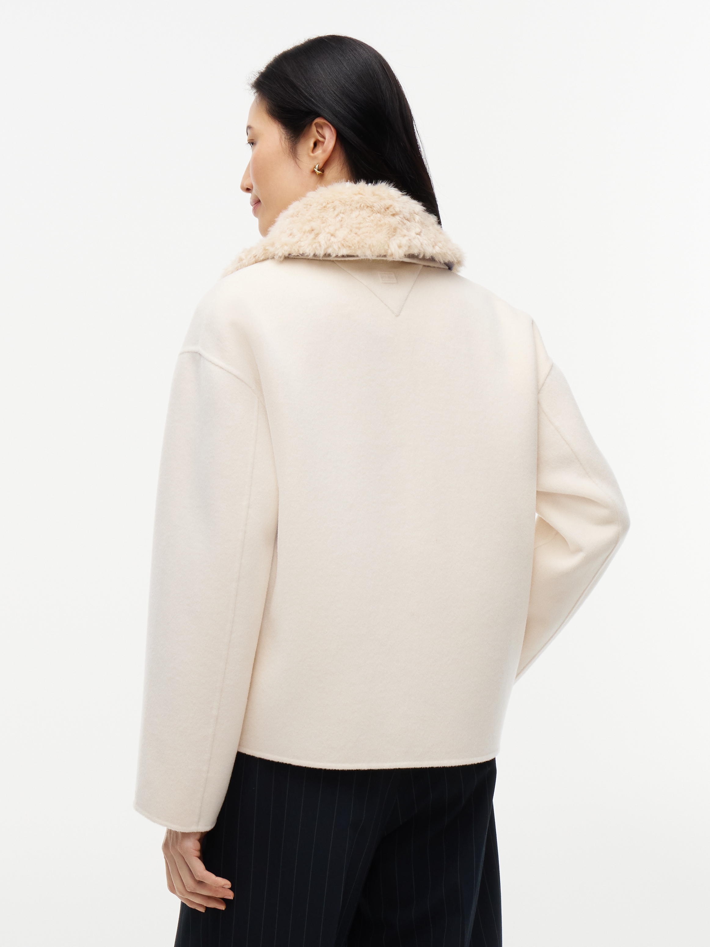 Tommy Hilfiger Kurzjacke »DF WOOL ZIP THROUGH JACKET« Materialmix, mit Wolle