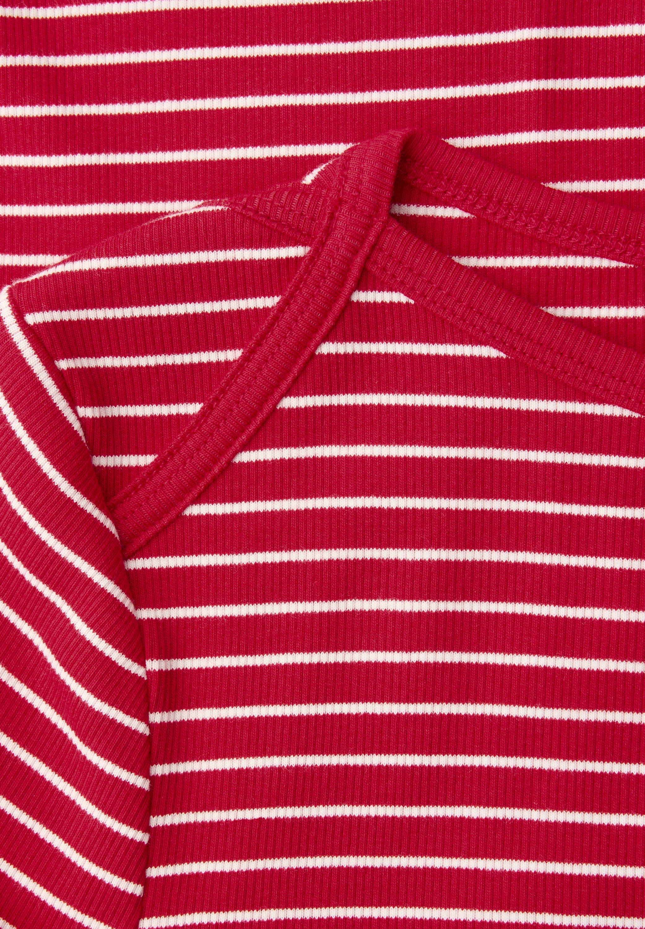 STREET ONE 3/4-Arm-Shirt mit Streifen und in Ripp-Qualität