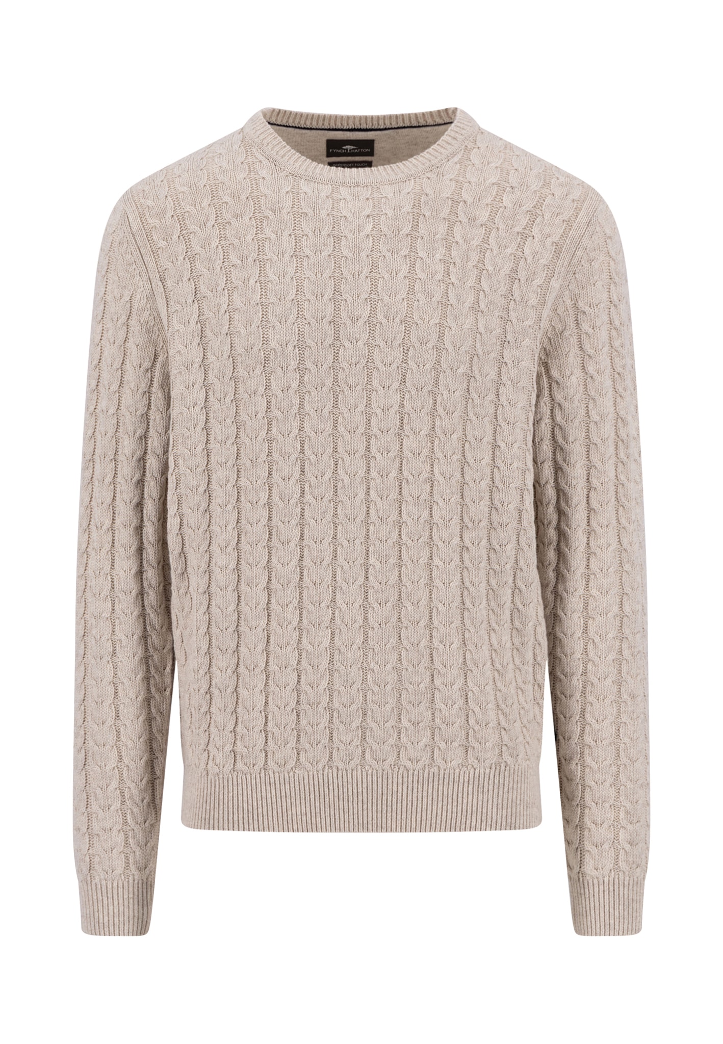 FYNCH-HATTON Strickpullover mit Zopfmuster und Wolle