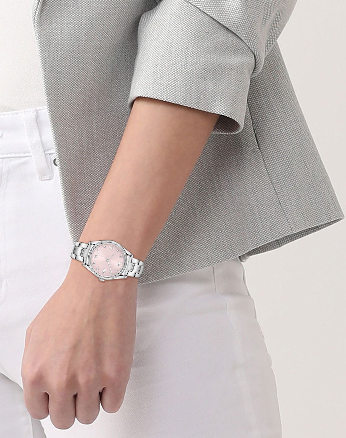 Lacoste Quarzuhr »LACOSTE PARISIENNE«, Armbanduhr, Damenuhr, Edelstahlarmband, analog, Glassteine