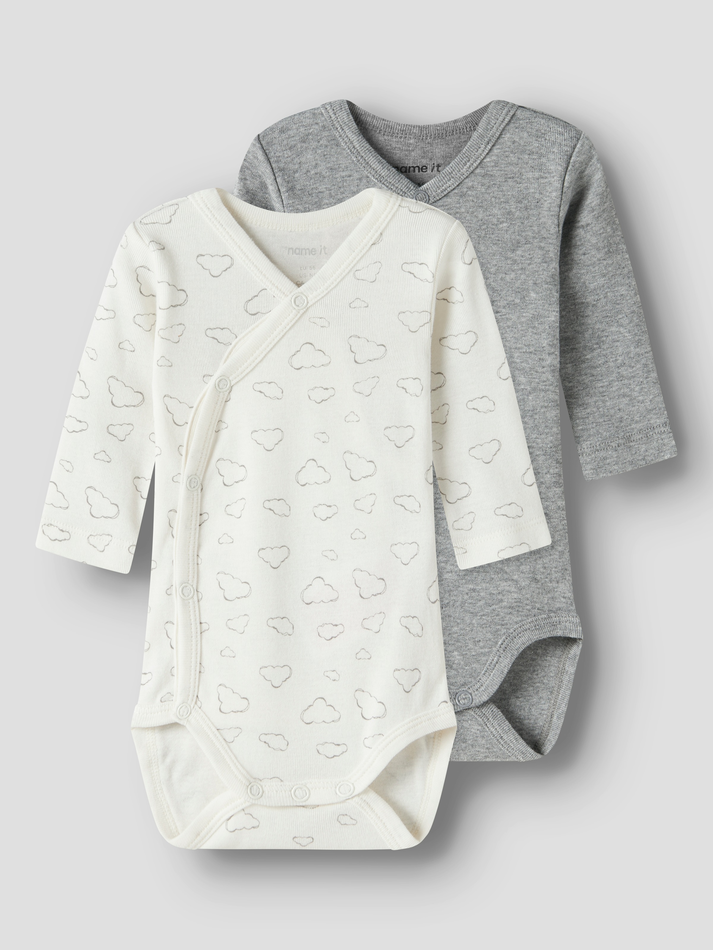 Name It Langarmwickelbody »NBNBODY 2P LS WRAP CLOUD NOOS« Packung, 2 tlg.