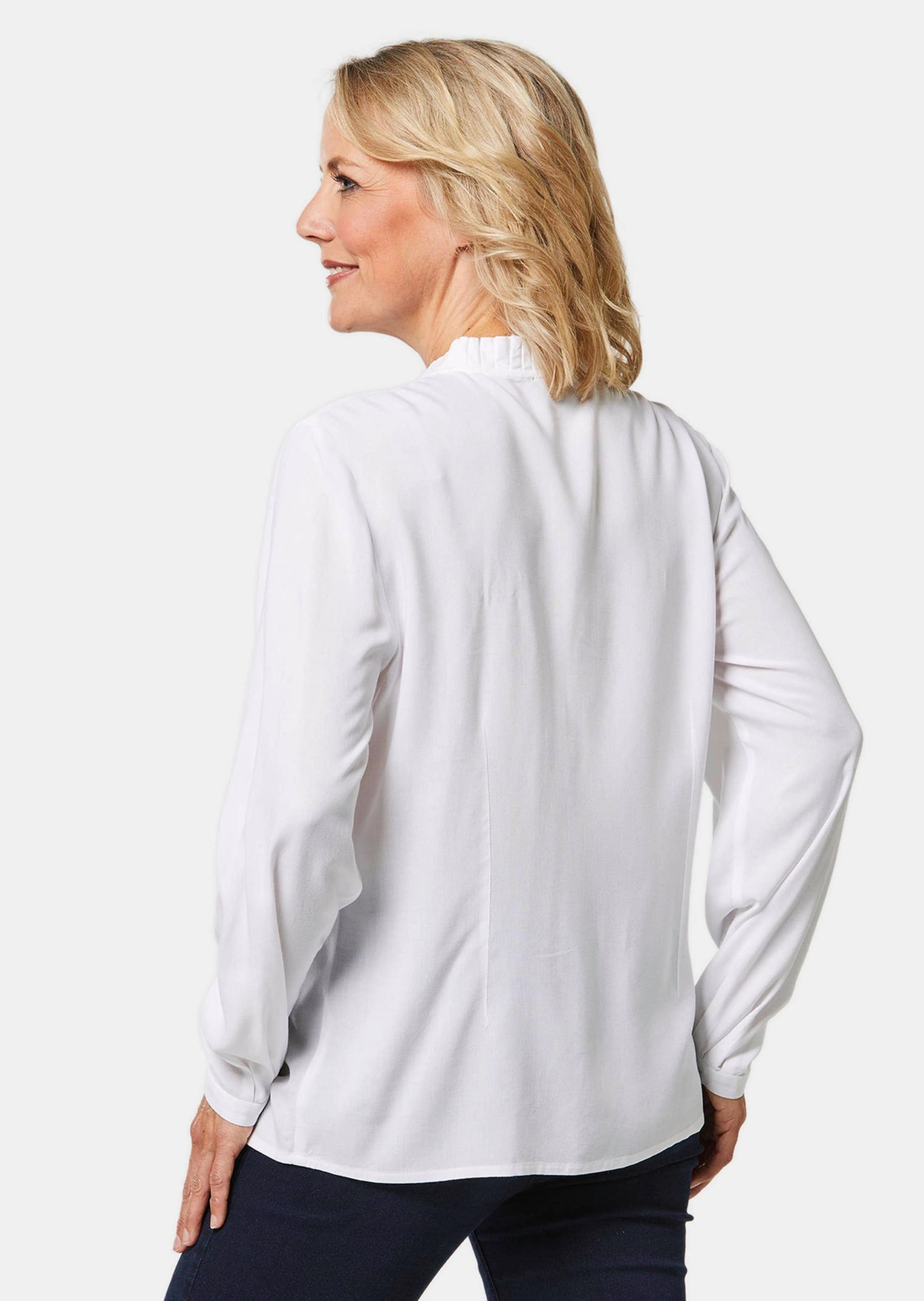 GOLDNER Langarmbluse »Bluse Bluse mit raffinierter Ausschnittlösung«