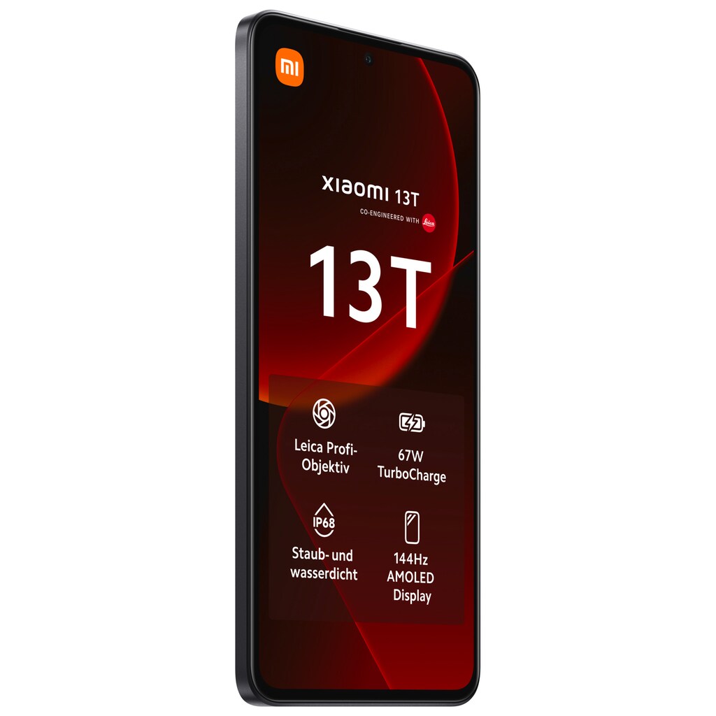 Xiaomi Smartphone »13T mit 8GB RAM + 256GB internem Speicher«, Schwarz, 16,94 cm/6,67 Zoll, 256 GB Speicherplatz, 50 MP Kamera, 16,94 cm (6,67 Zoll) 144 Hz CrystalRes AMOLED Display