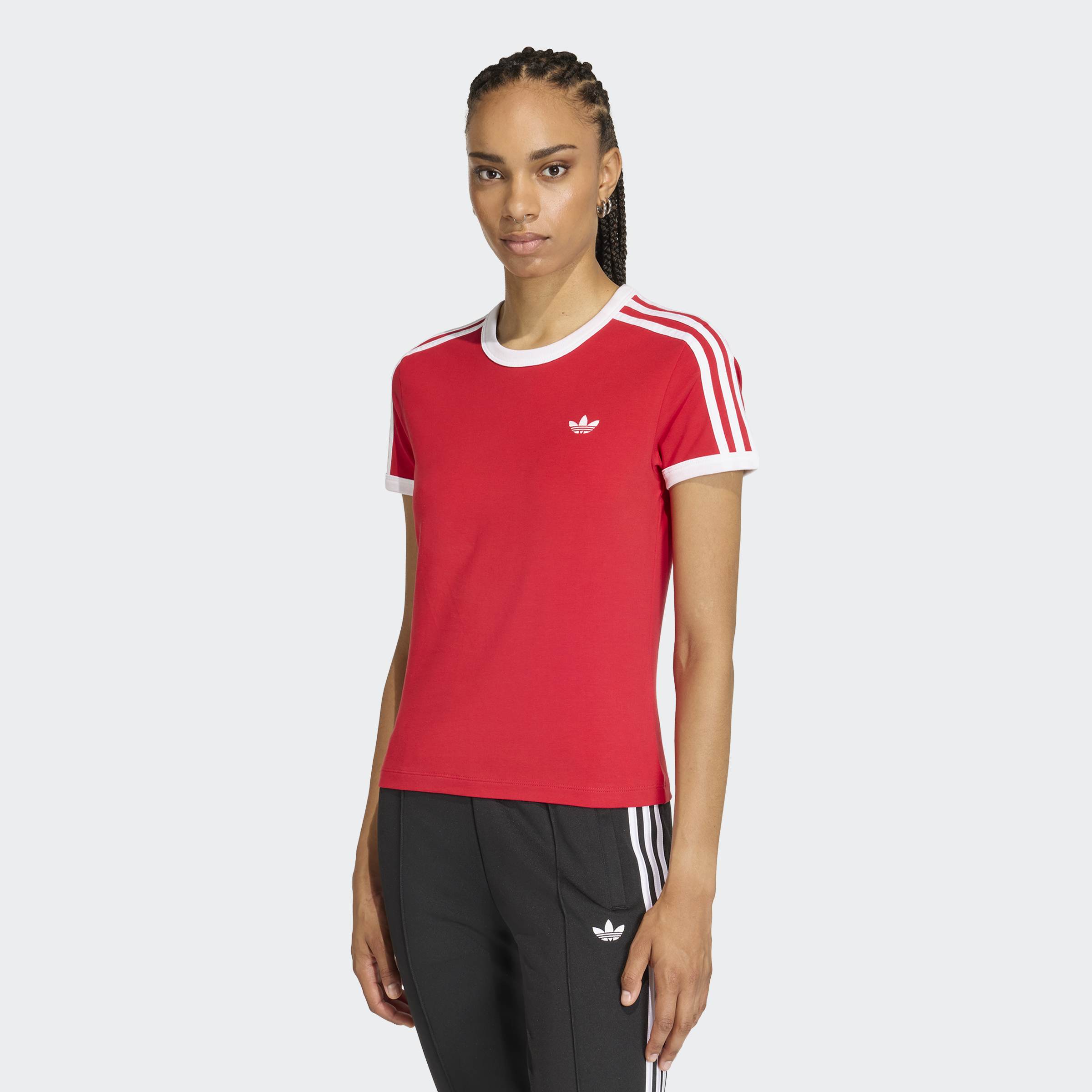 adidas Originals T-Shirt "3-STREIFEN, SCHMAL GESCHNITTEN" sanft anliegende Passform, ohne Verschluss, für sportlichen Look