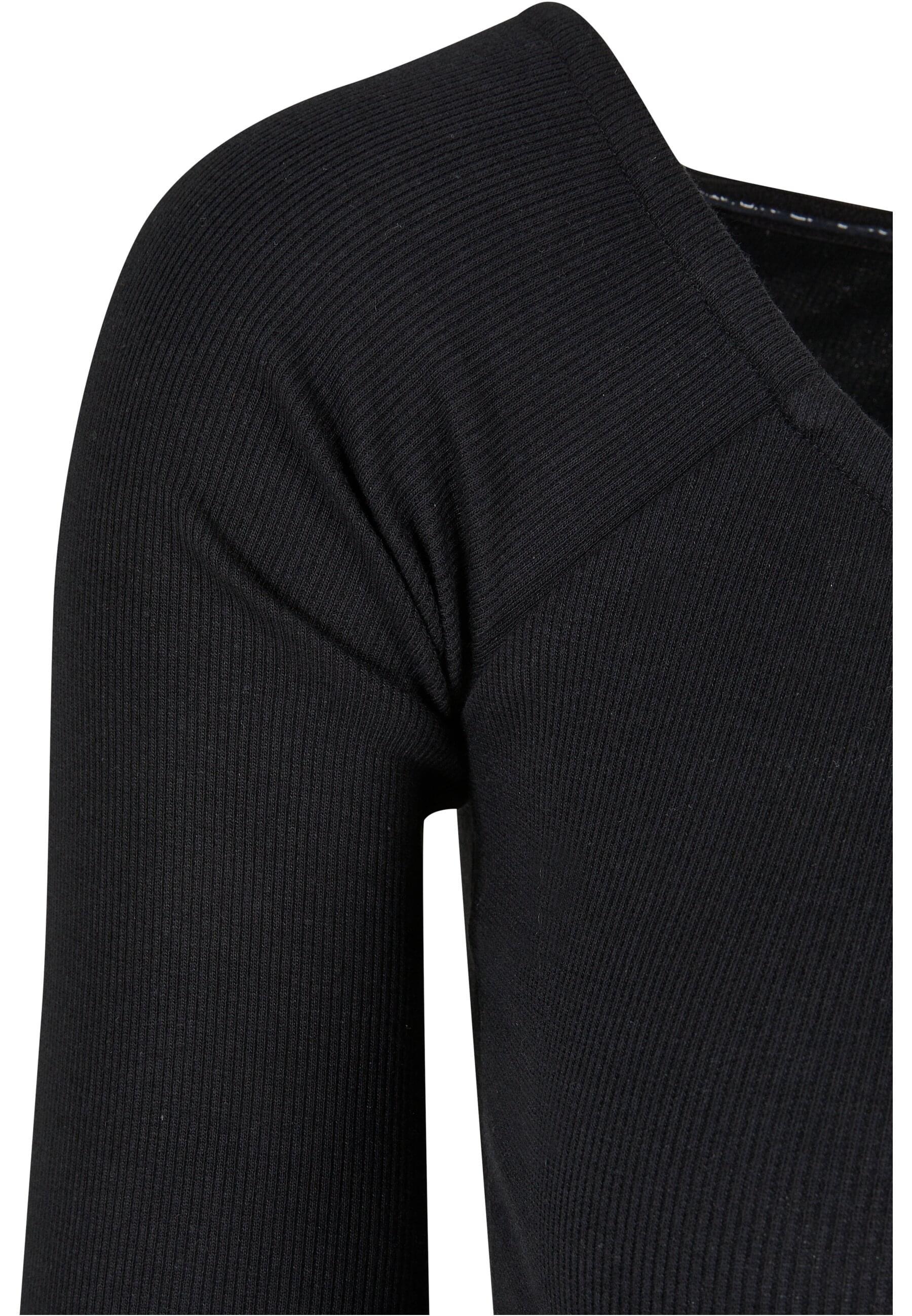 URBAN CLASSICS Langarmshirt »Urban Classics Damen Ladies Short Rib Wide V-Neck Longsleeve«, (1 tlg.)
