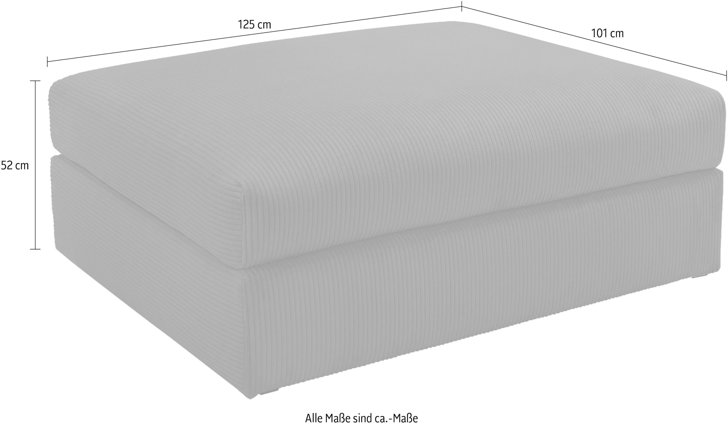 Home affaire Polsterhocker »Soft&Cosy XXL, B: 125 cm - OTTO. Verlässliche Qualität.« Mega-Hocker, in Cord oder Chenille-Struktur wählbar