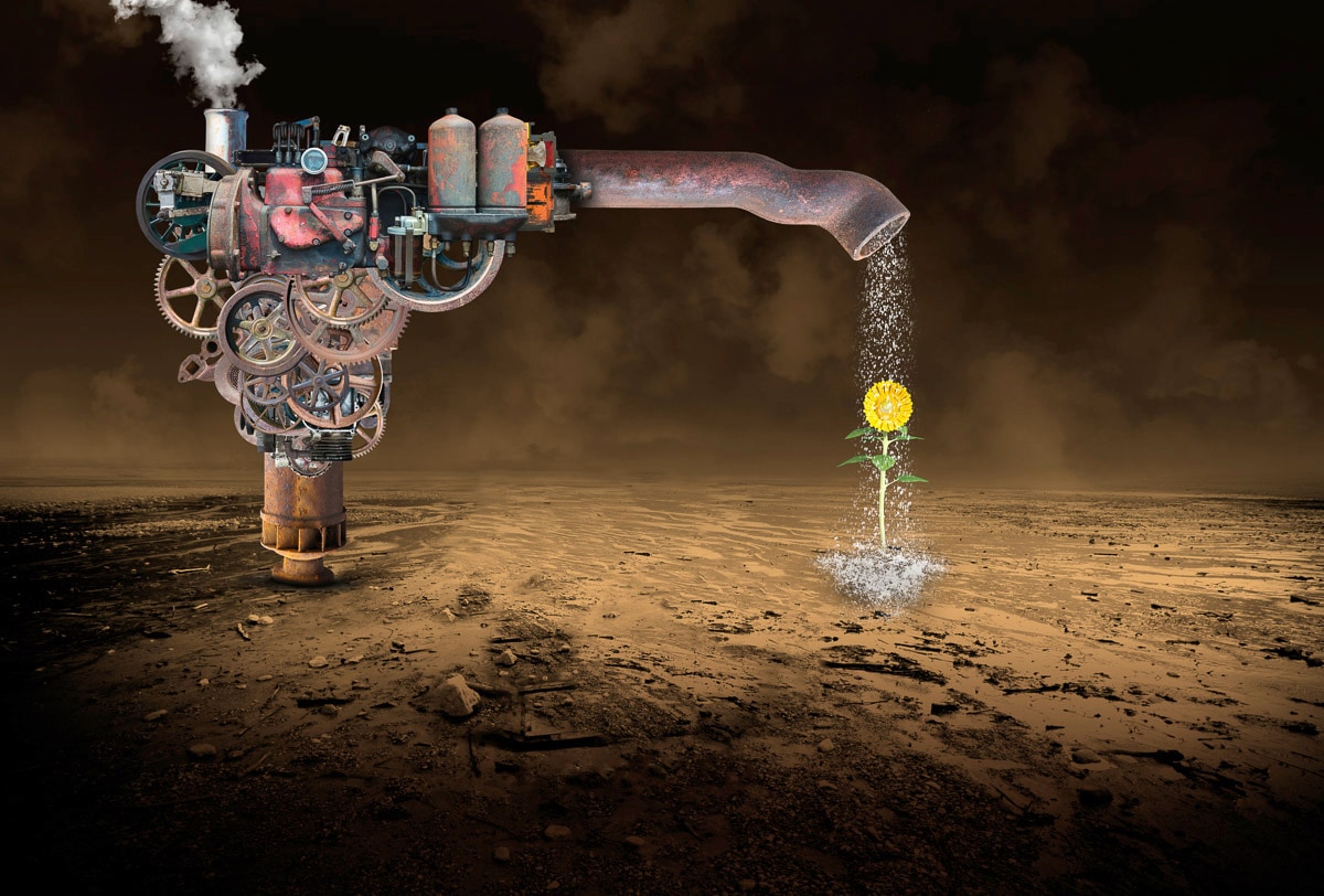 Papermoon Fototapete "Surreale Regenmaschine" günstig online kaufen