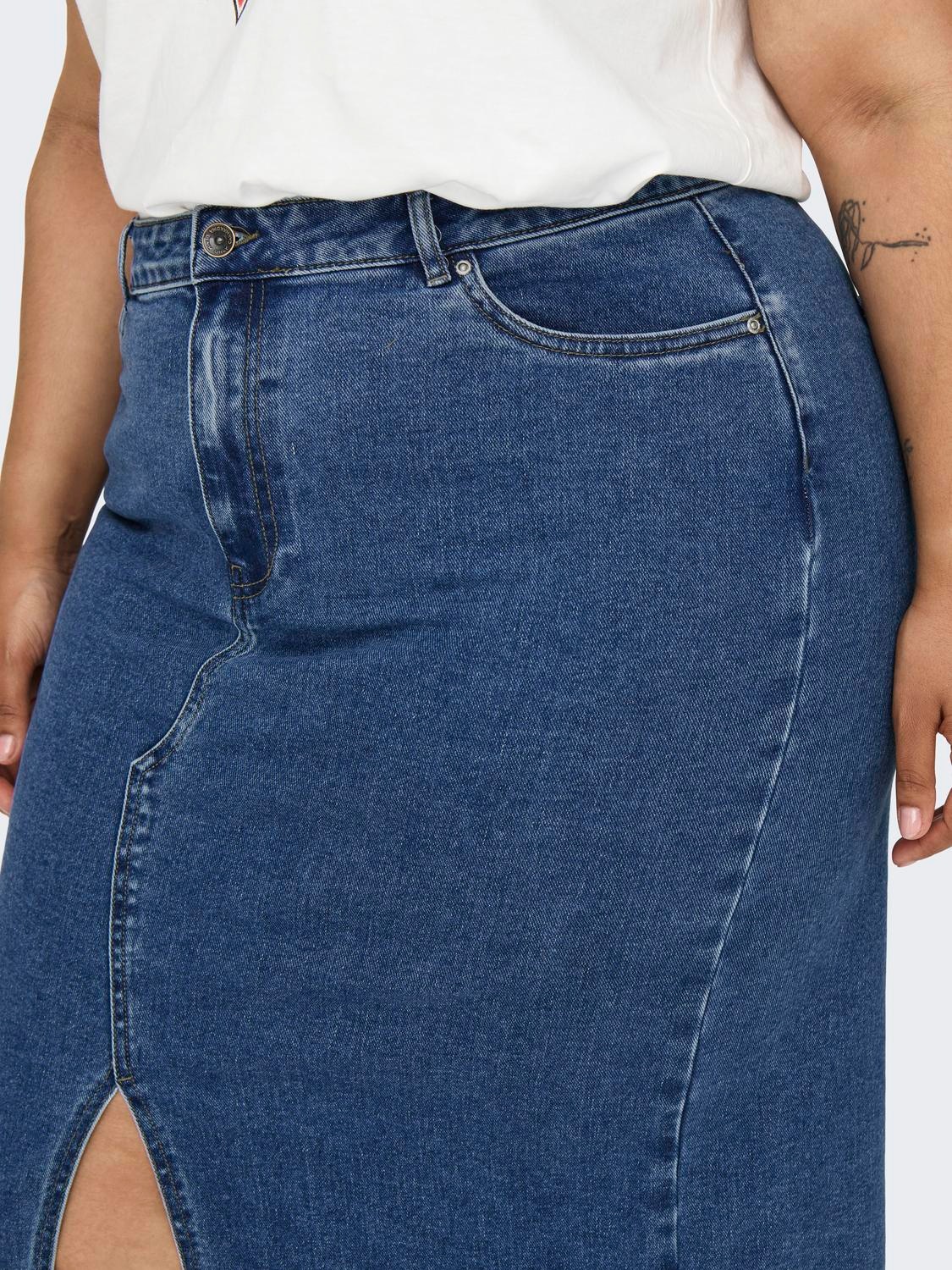 ONLY CARMAKOMA Jeansrock "CARSIRI FRONT SLIT SKIRT DNM GUA NOOS" günstig online kaufen