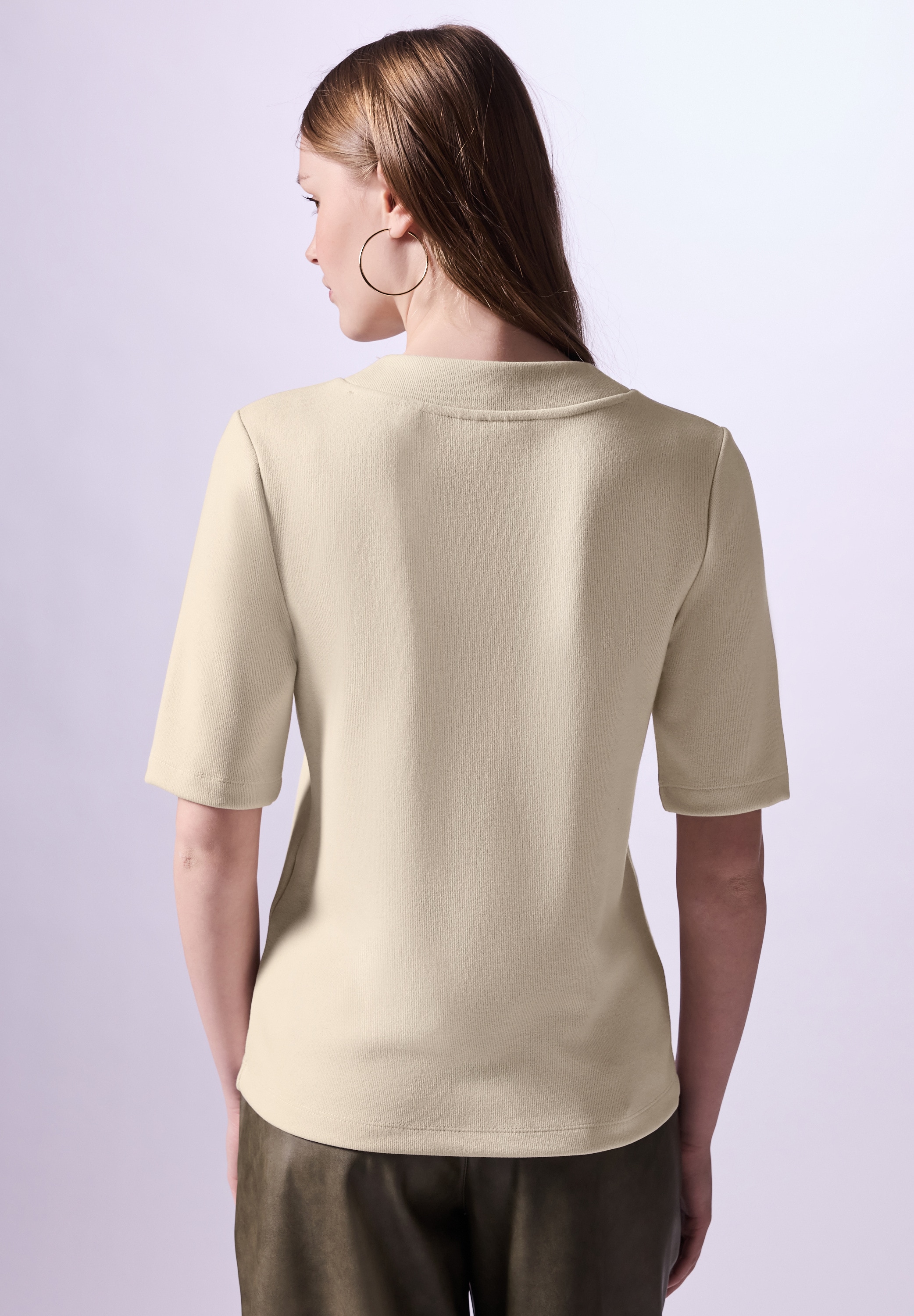 STREET ONE STUDIO T-Shirt, aus elastischem Materialmix