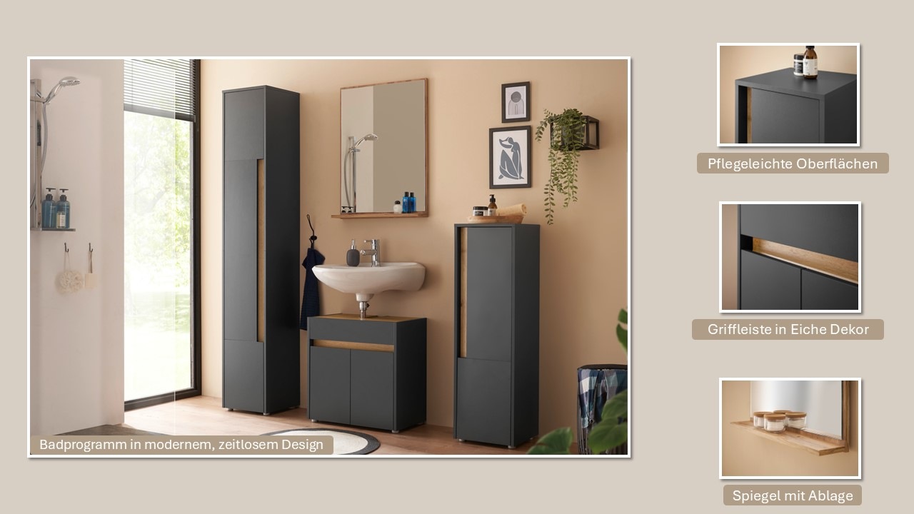 Thumbnail - INOSIGN Badmöbel-Set "CITY/ GIRON, Bad im zeitlosen Design, 2-teiliges Badezimmer" Set, 2 Stk. tlg.