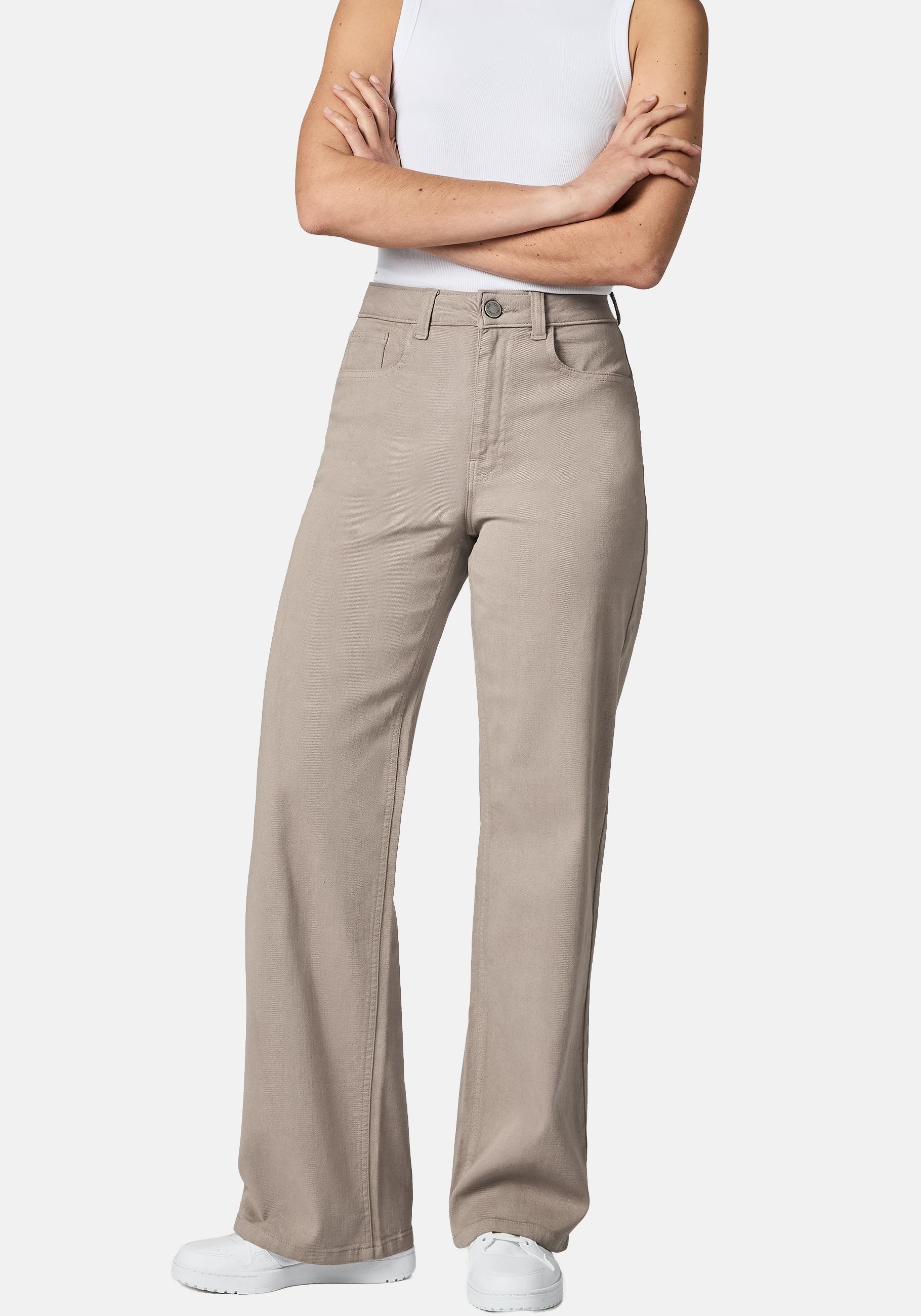 PEAK TIME Chinohose "Cyrele" Lange Wide-Leg-Hose mit Bio-Baumwolle