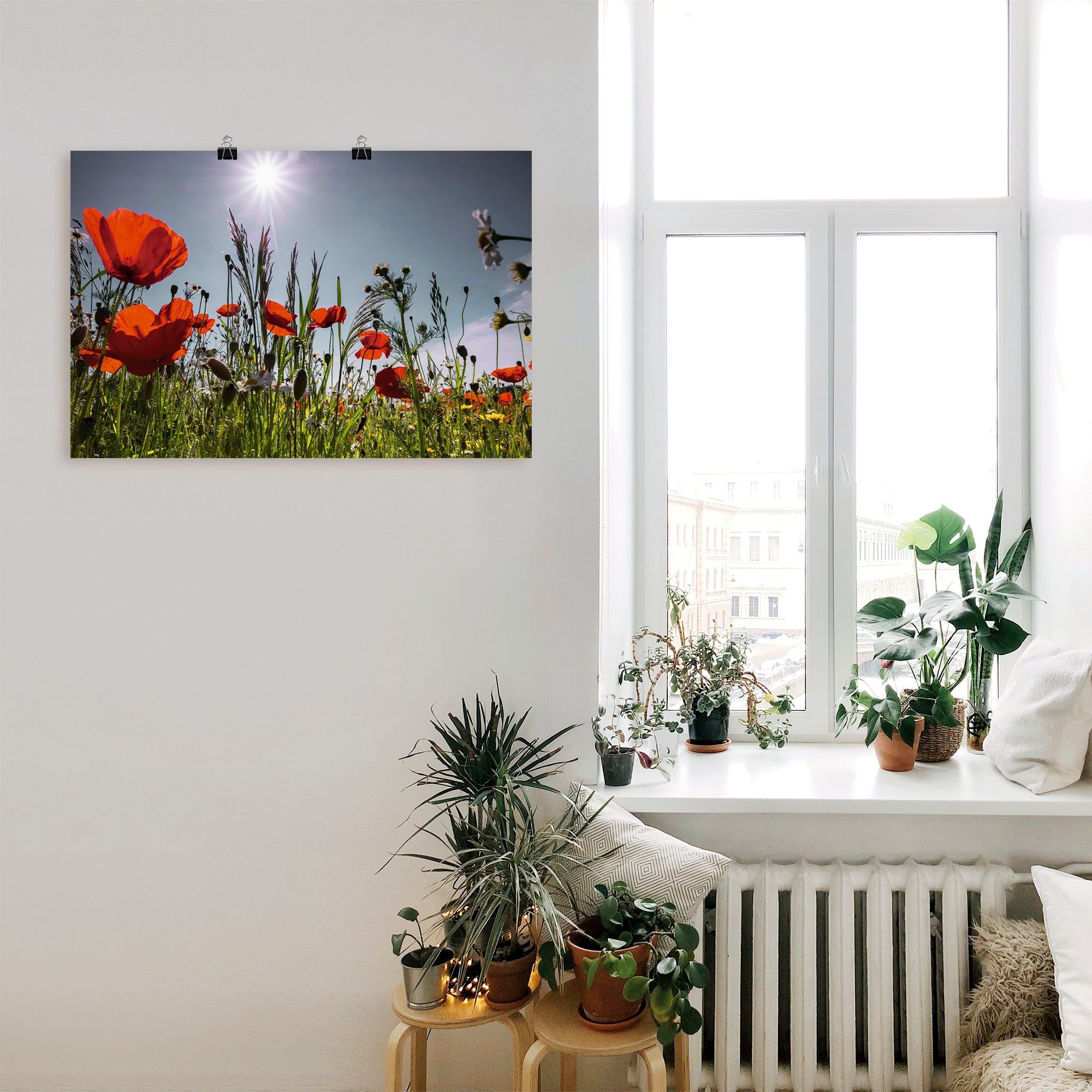 Artland Wandbild "Mohnblumenwiese", Blumenwiese, (1 St.), als Alubild, Outd günstig online kaufen