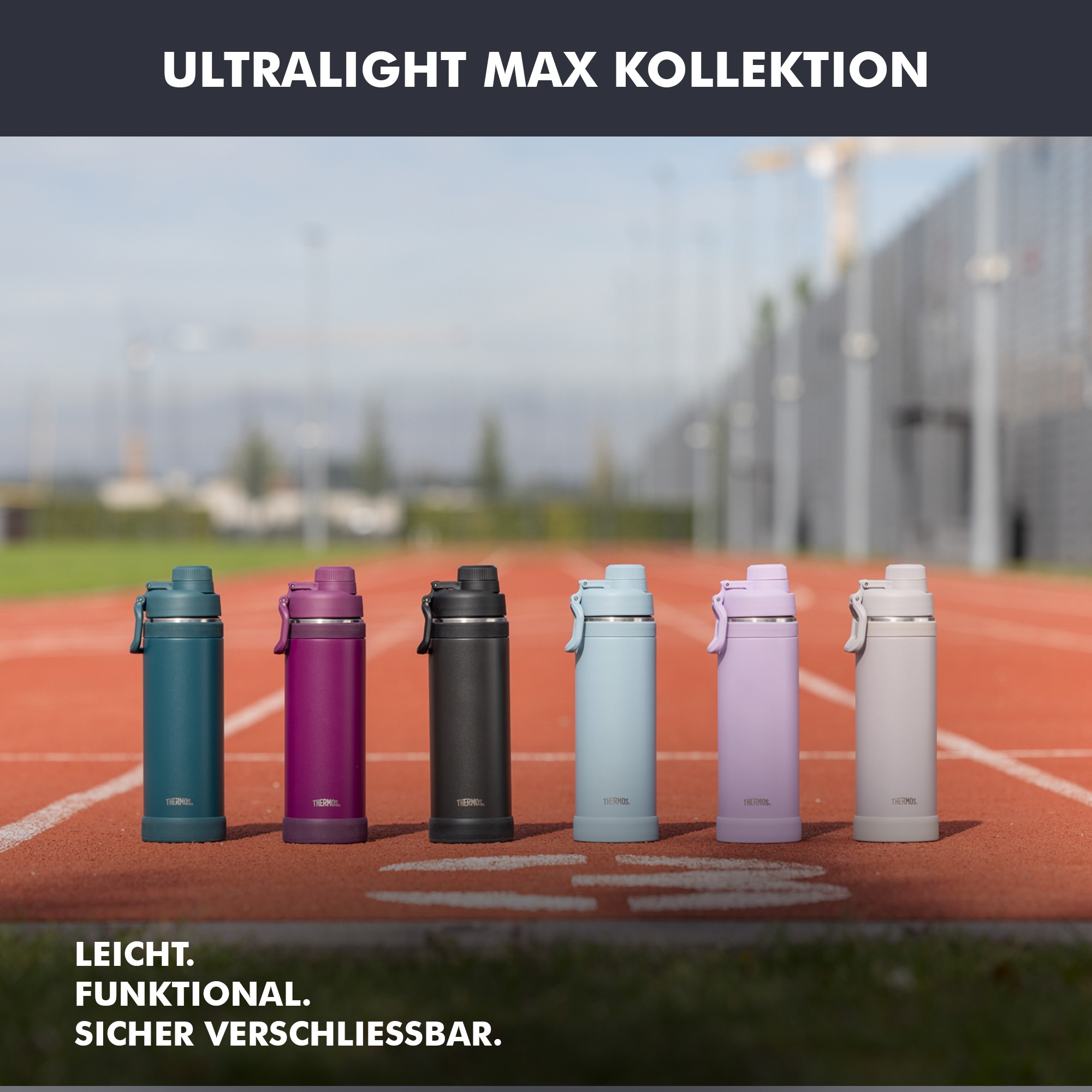 THERMOS Isolierflasche »ULTRALIGHT MAX BOTTLE, doppelwandiger Edelstahl, spülmaschinenfest« 0,75 l, 24h kalt & 12h heiß, mit Tragegriff und Trinköffnung