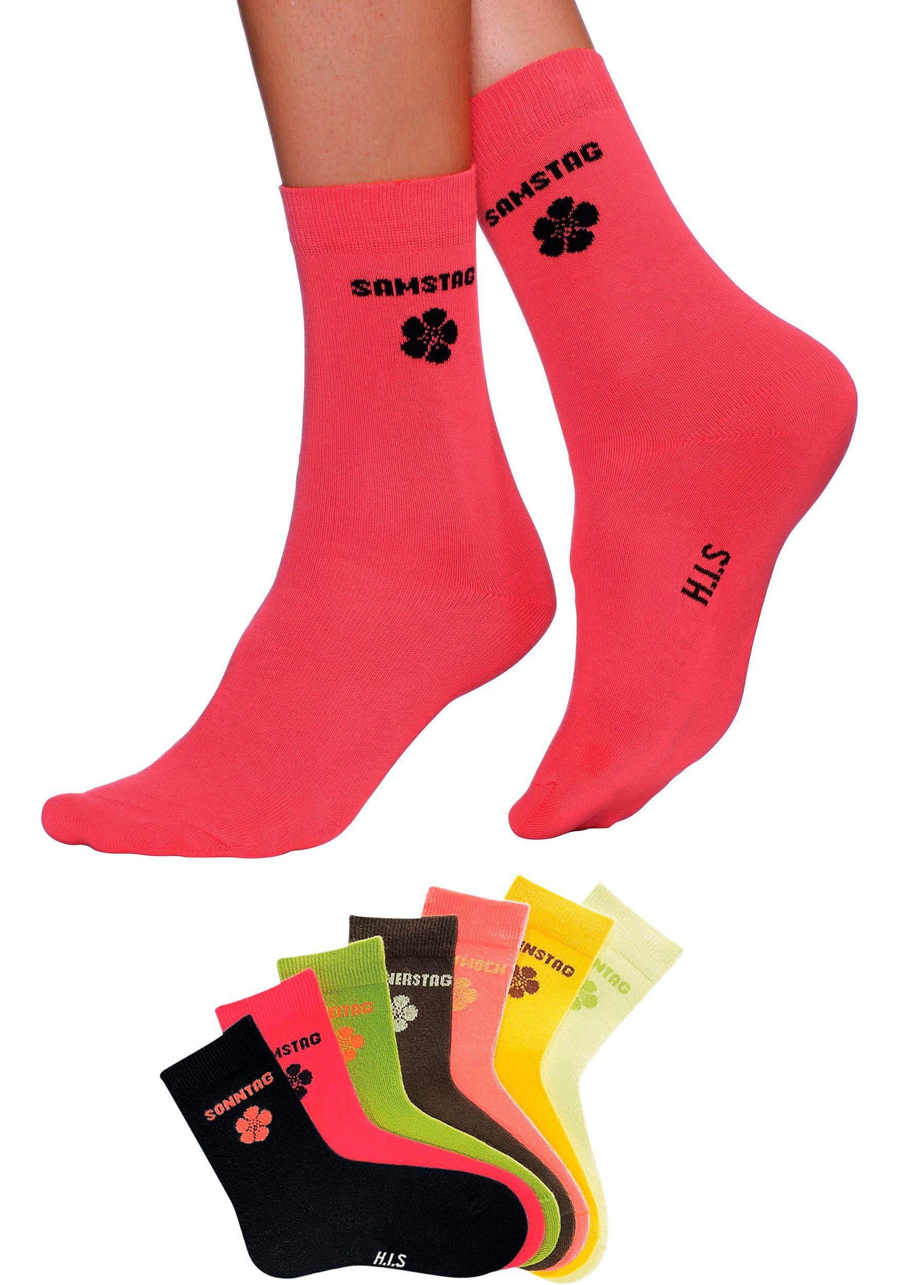 H.I.S Socken, (7 Paar), für mit BAUR Kinder Blumenmotiv | bestellen