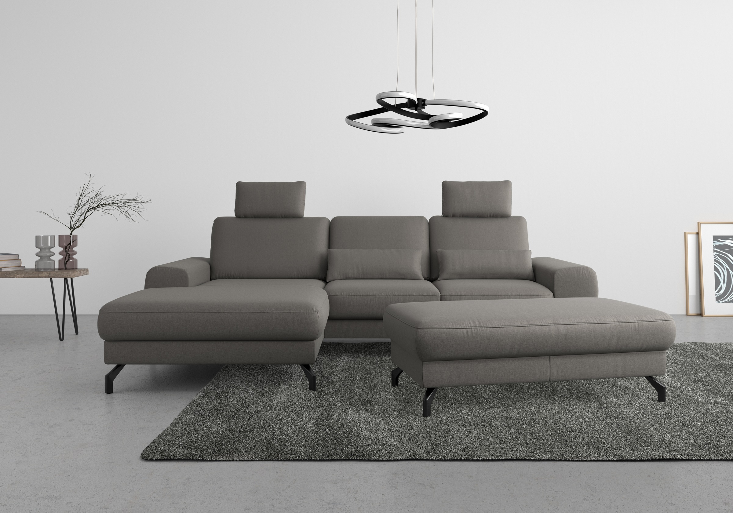 sit&more Ecksofa "Cinturo L-Form" inklusive Sitztiefenverstellung und Federkern, Sitzhöhe 45 cm
