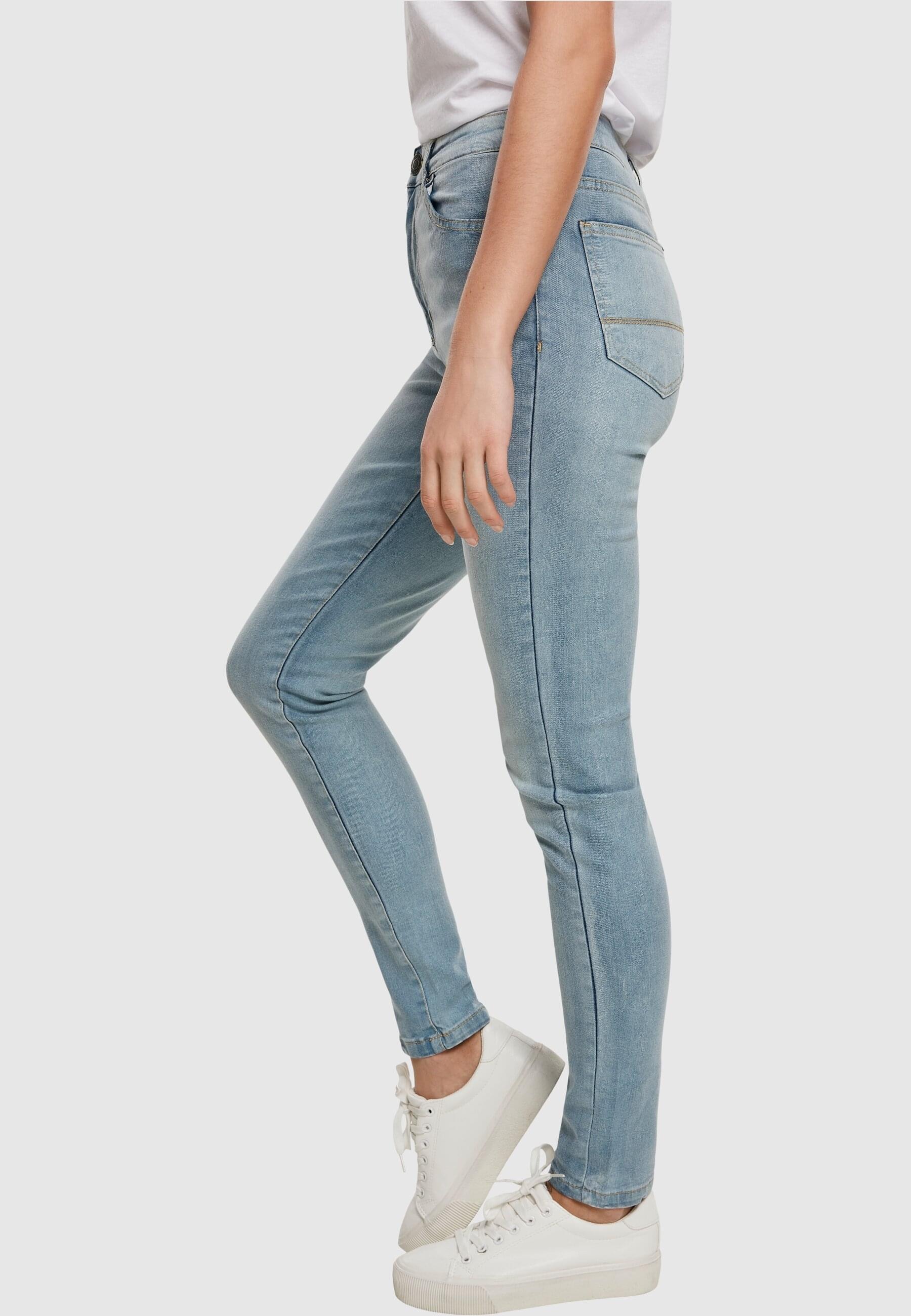 URBAN CLASSICS Bequeme Jeans »Urban Classics Damen Ladies High Waist Slim Jeans«, (1 tlg.)