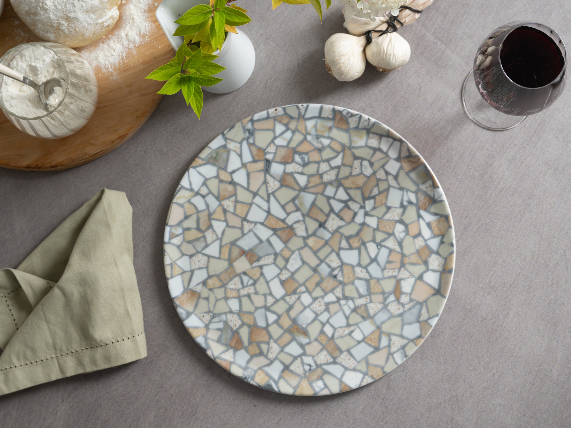 CreaTable Pizzateller »Stone Collection Siena, Teller-Set, 4-tlg.« Italienische Eleganz, Vielseitig einsetzbar