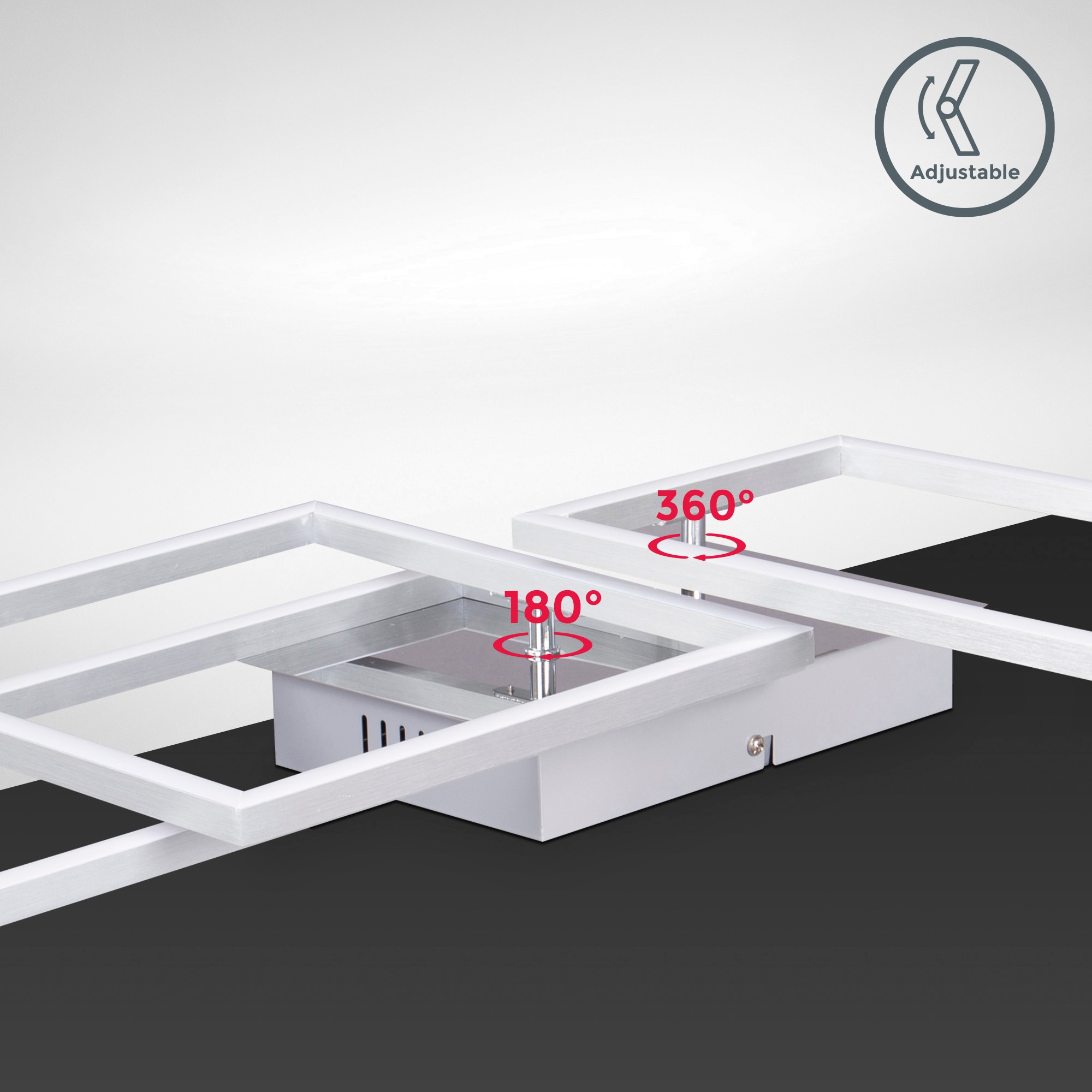 mit 6.500K BAUR inkl. Timer Fernbedienung in B.K.Licht Deckenleuchte LED - 3.000 LED-Platine 40 einstellbar, Alu-Optik, | Watt, 4.000lm, gebürsteter Nachtlicht,