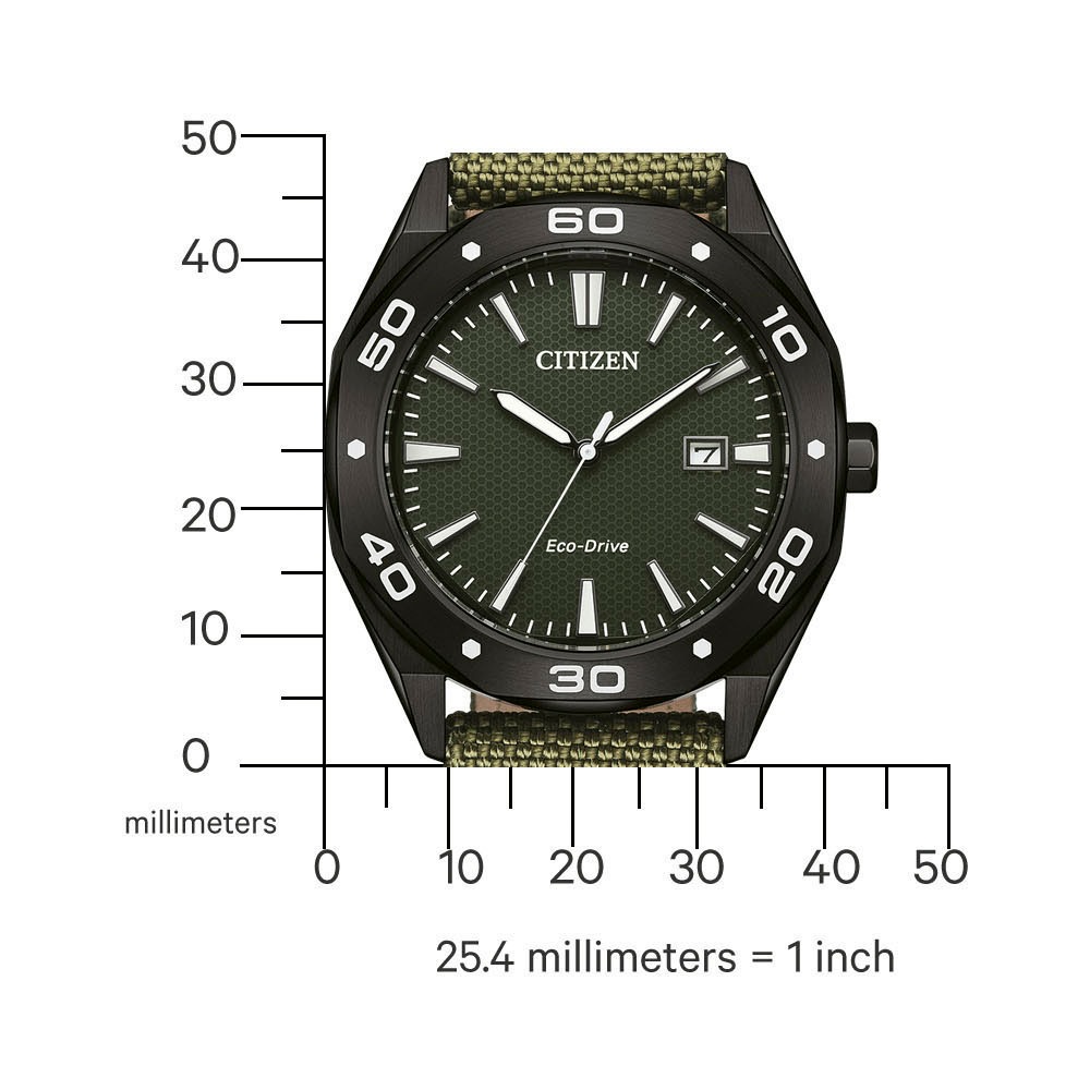 Citizen Solaruhr, Armbanduhr, Herrenuhr, analog, Tag, Batterie-Entladungsanzeige