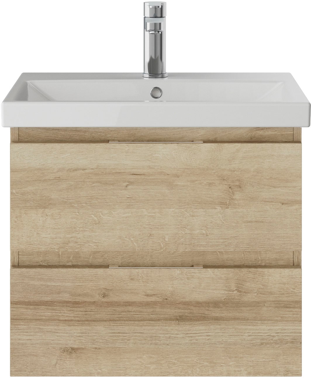 Saphir Badmöbel-Set »Serie 4035 2-teilig, Keramikwaschtisch mit LED-Spiegelschrank«, (Set), 60 cm breit, inkl. Türdämpfer, 2 Schubladen, 2 Türen, 2 Einlegeböden