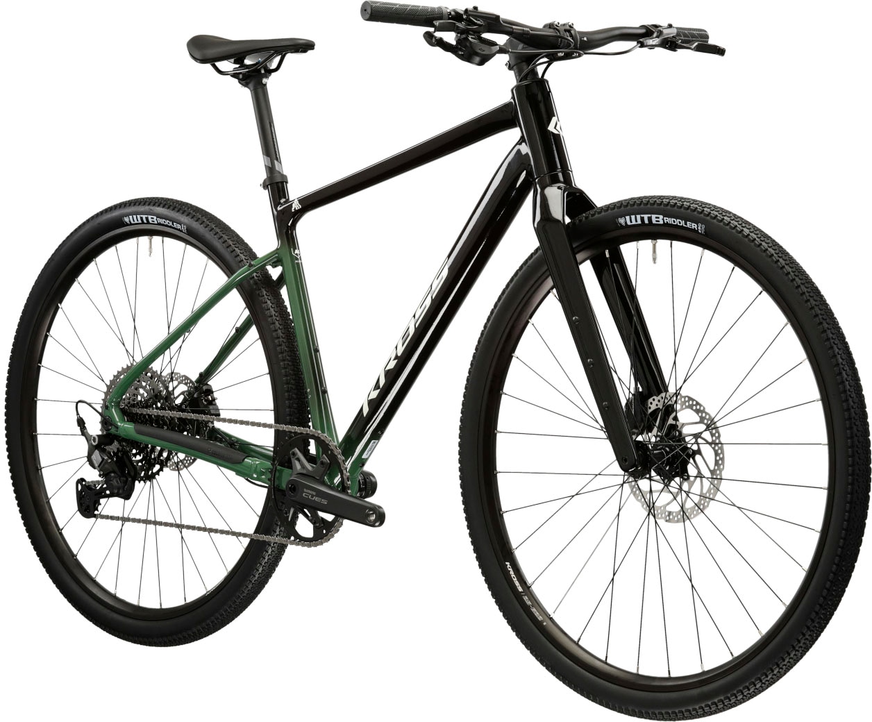 KROSS Gravelbike "Esker Flatbar", 46cm, 28 Zoll (71,12cm) hinten: 28 Zoll (71,12cm), schwarz, Fahrräder