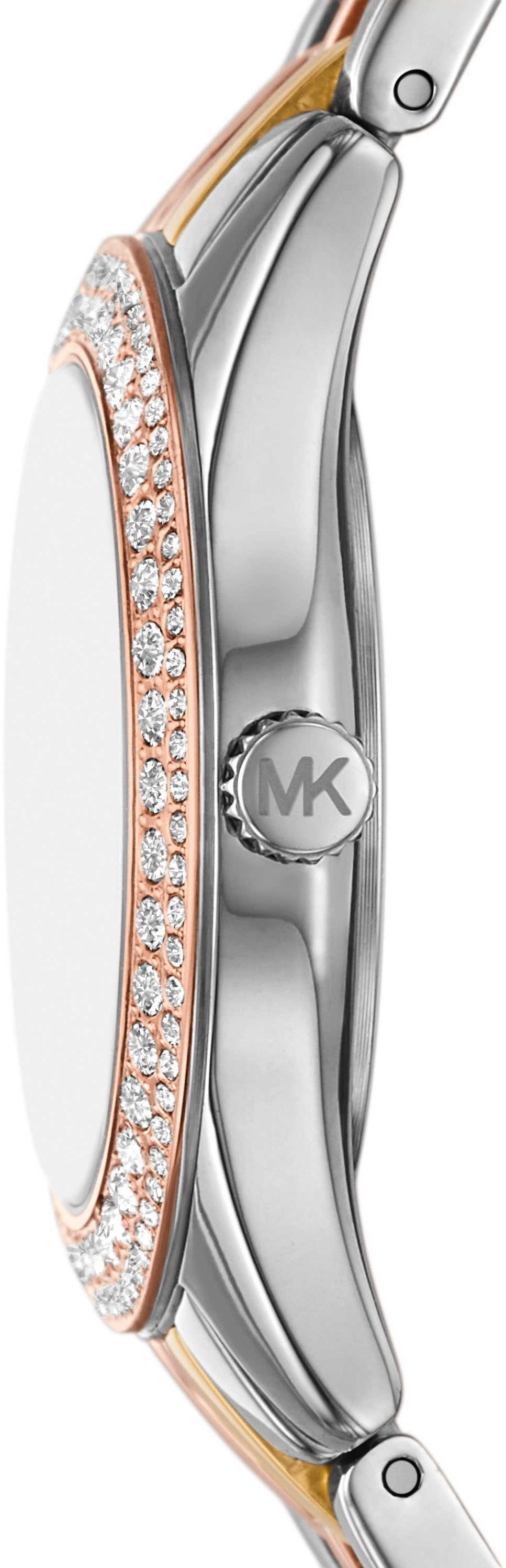 MICHAEL KORS Quarzuhr »MINI HARLOWE«, Armbanduhr, Damenuhr, Edelstahlarmband, analog