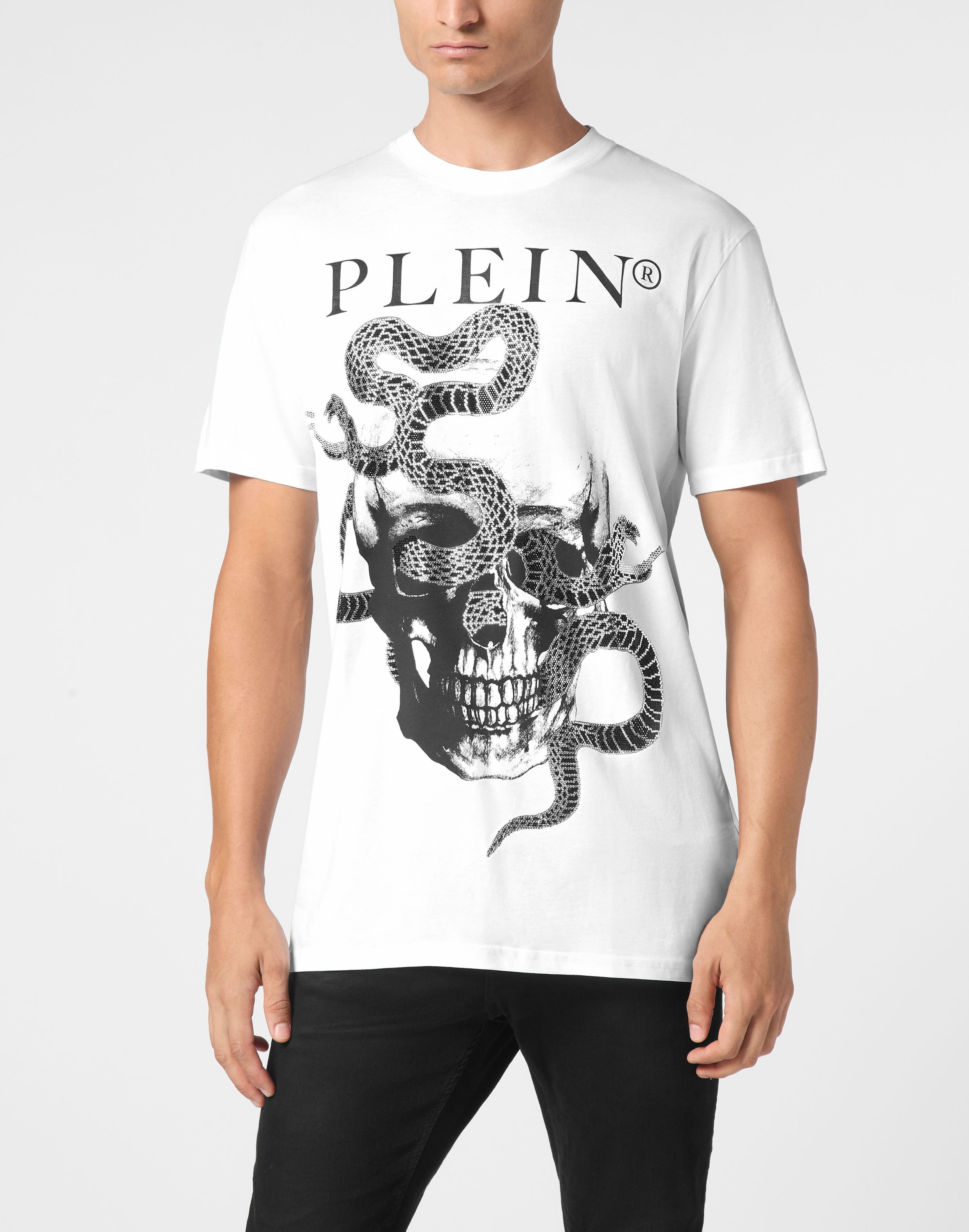 PHILIPP PLEIN T-Shirt "Snake Mit Schmucksteinen" günstig online kaufen
