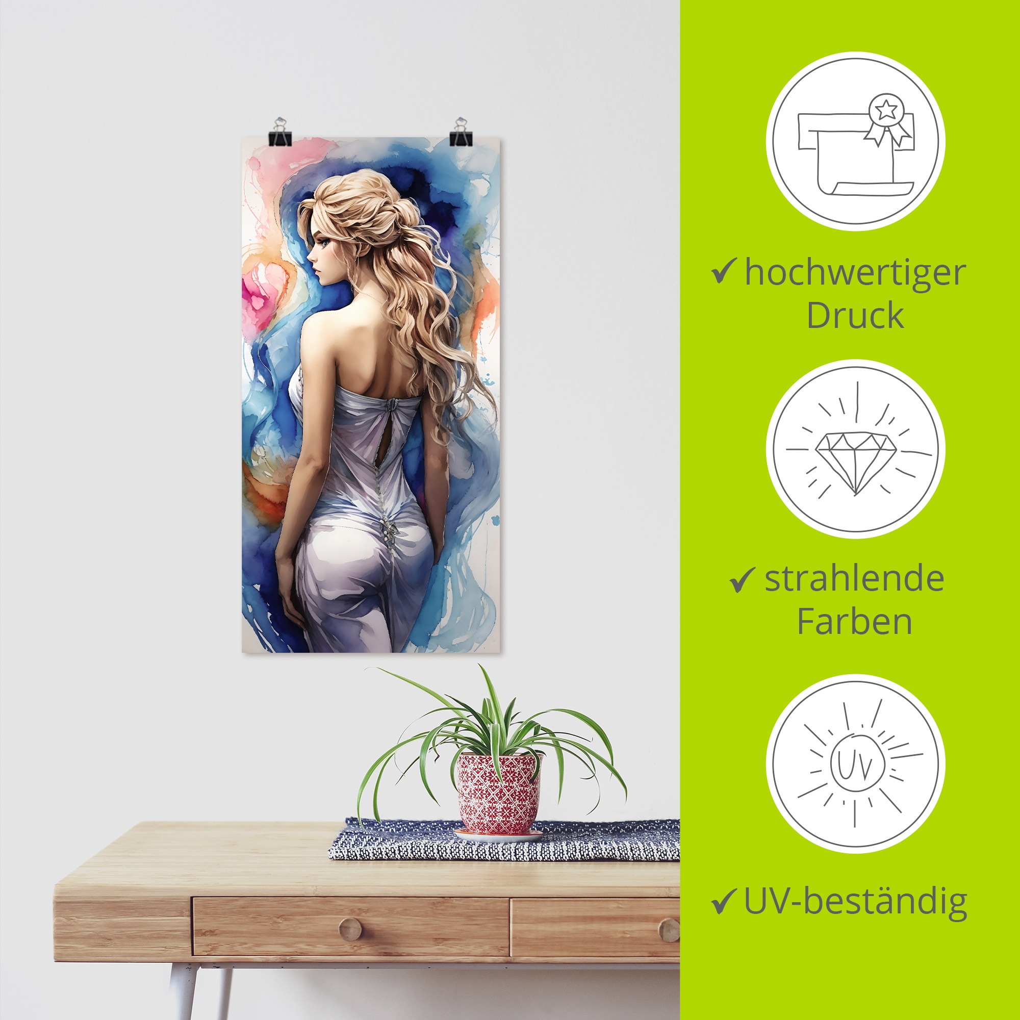 Artland Wandbild »Frau in Farben I« Erotische Bilder 1 Stk. tlg. als Alubild, Leinwandbild, Poster, Wandaufkleber in verschied. Größen