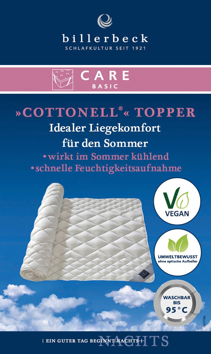 billerbeck Matratzenauflage »742 Cottonell«, Die Matratzenauflage für den idealen Liegekomfort im Sommer