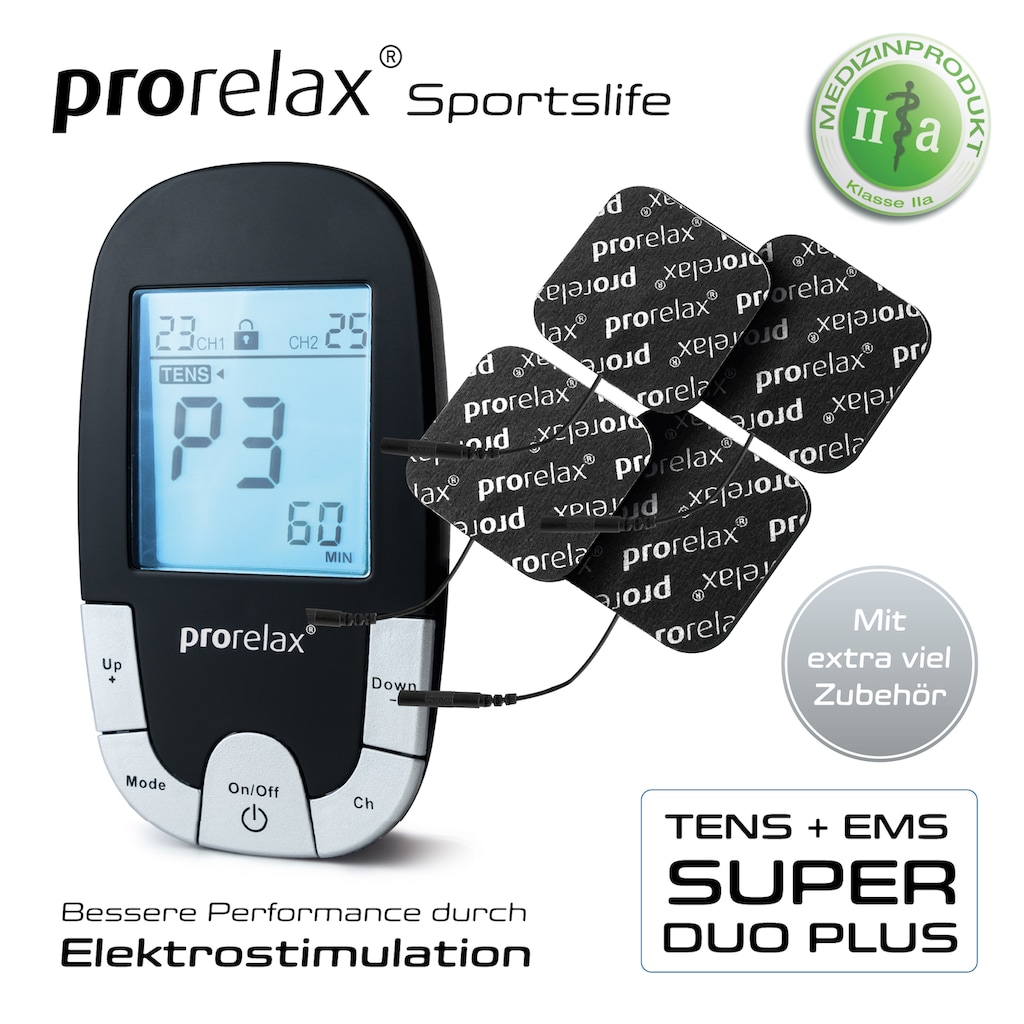 prorelax TENS-EMS-Gerät »SUPER DUO Plus Blackline«